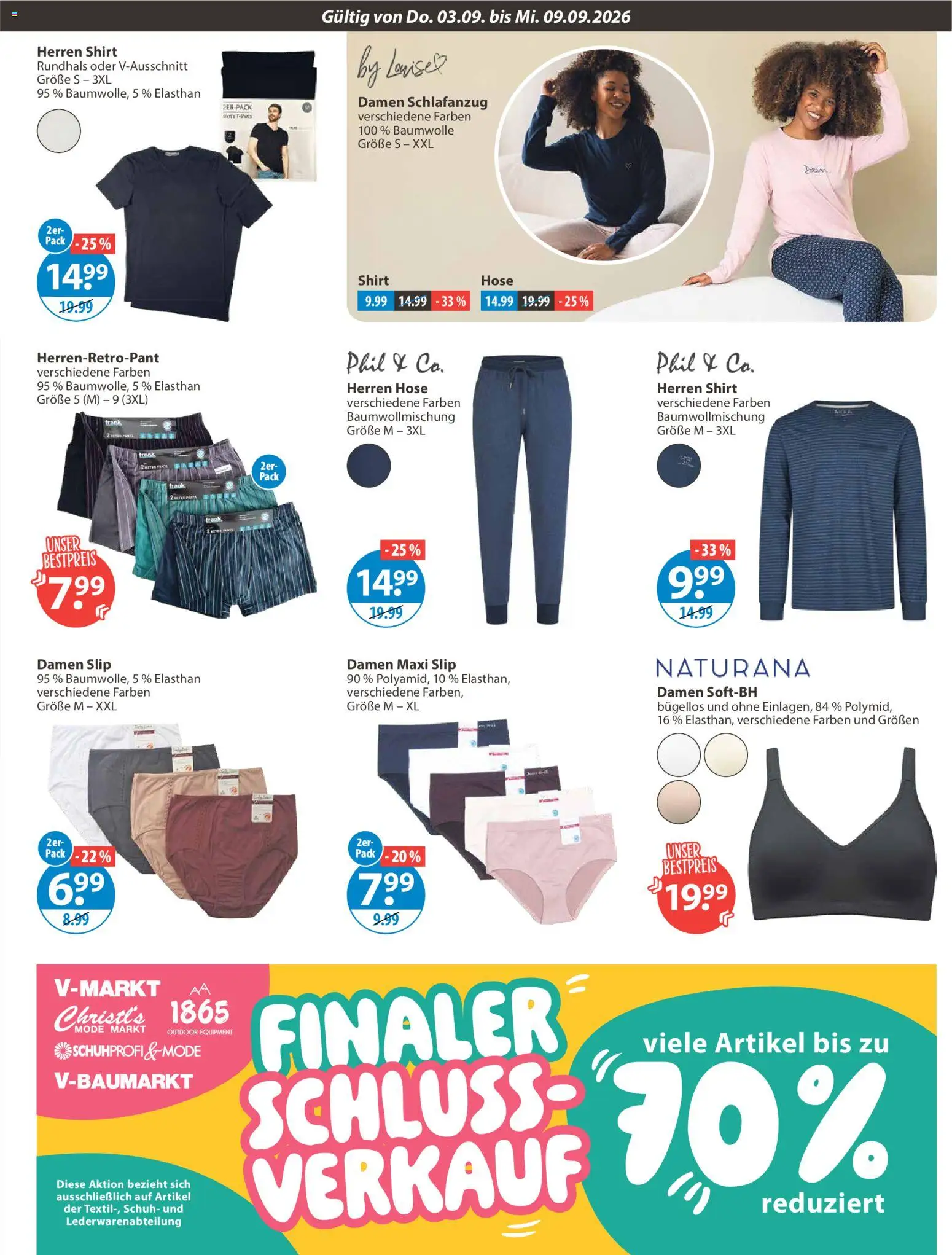 V-Markt Angebote – gültig ab 03.09.2026 | Seite: 19 | Produkte: Shirt, Hose, Slip
