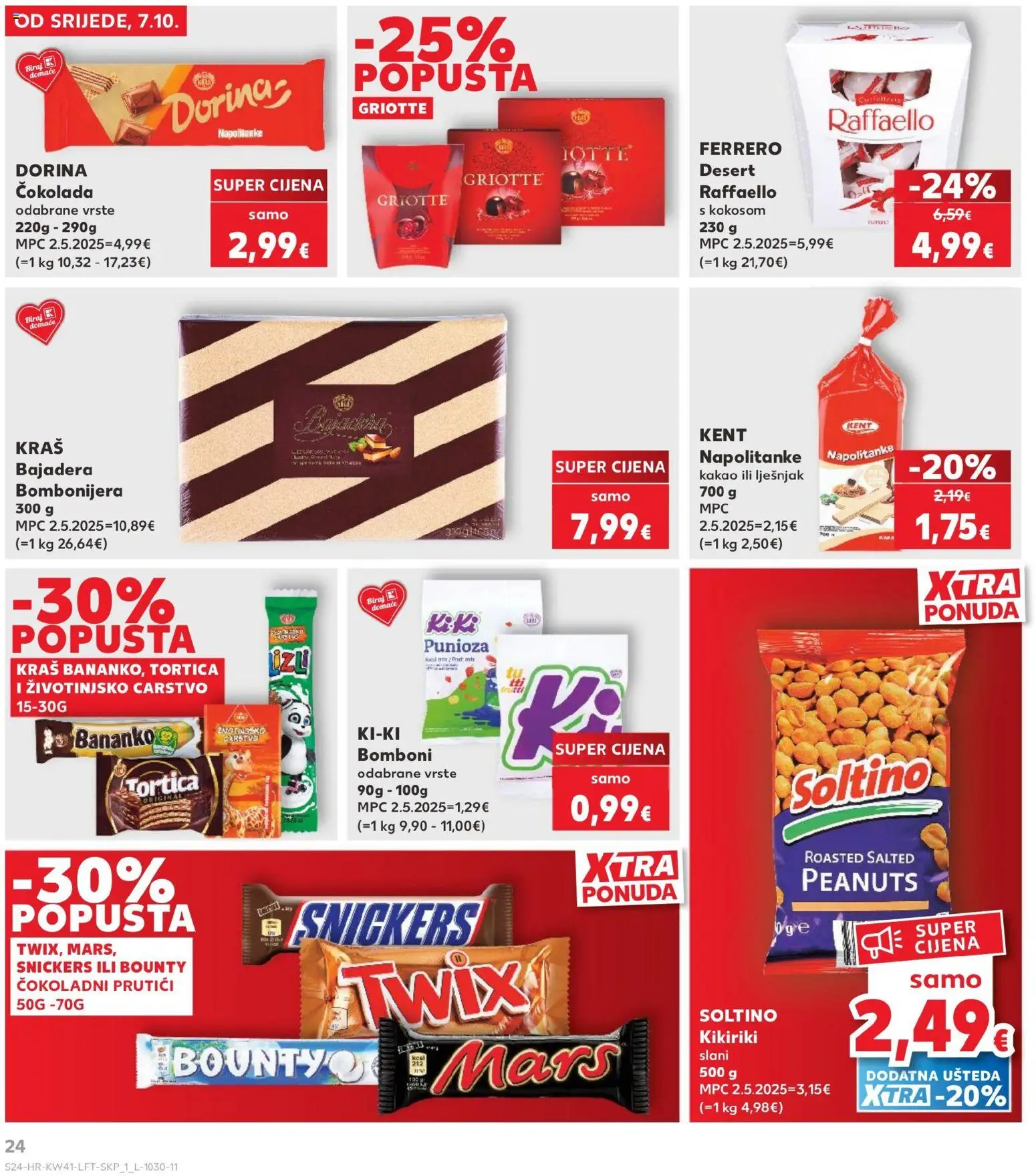 Kaufland katalog | vrijedi od 07.10.2026 | Stranica: 24 | Proizvodi: Dorina, Snickers, Desert, Raffaello
