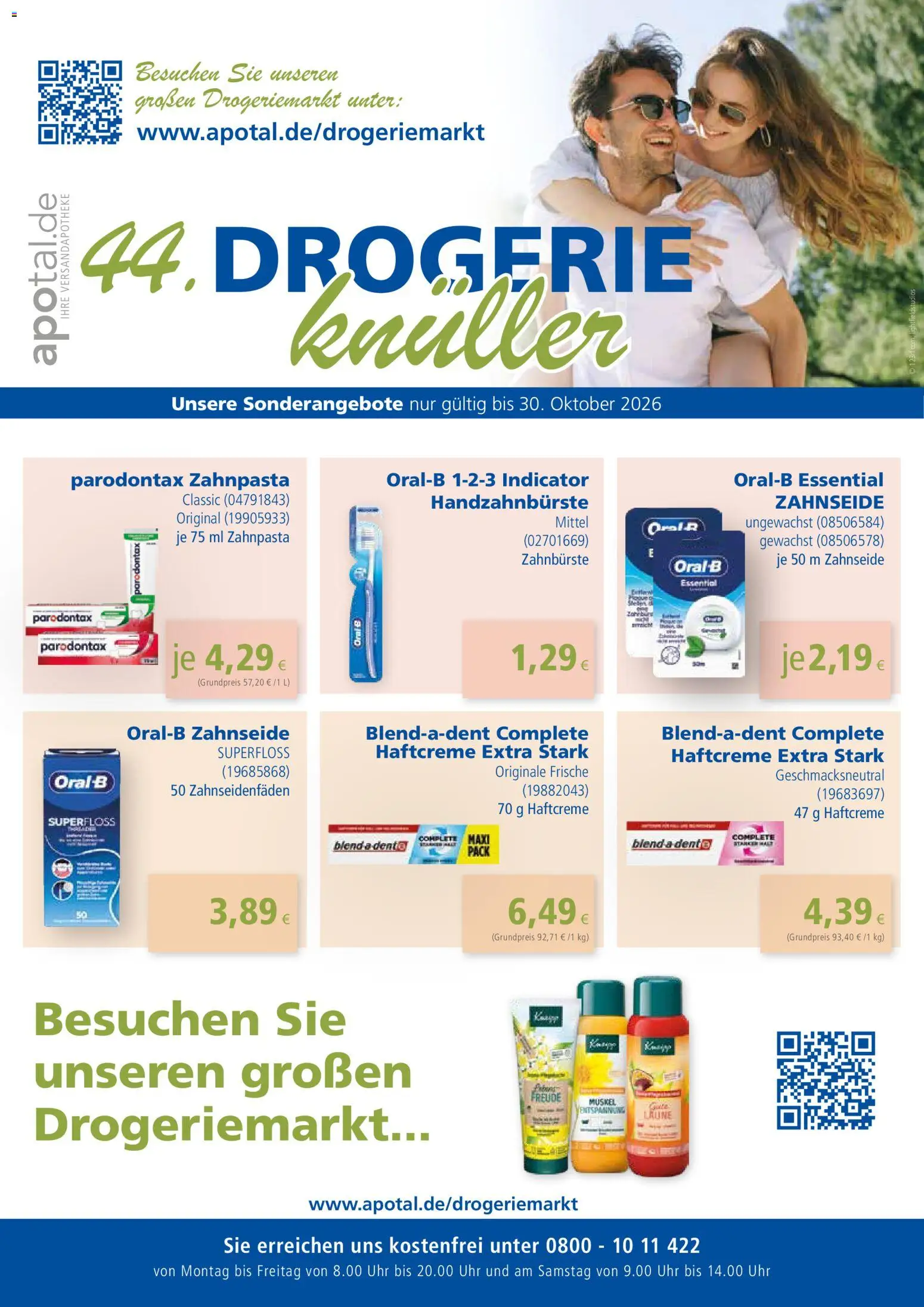 Apotal Drogerieknüller – gültig ab 10.09.2026 | Seite: 1 | Produkte: Zahnpasta, Zahnbürste, Uhr