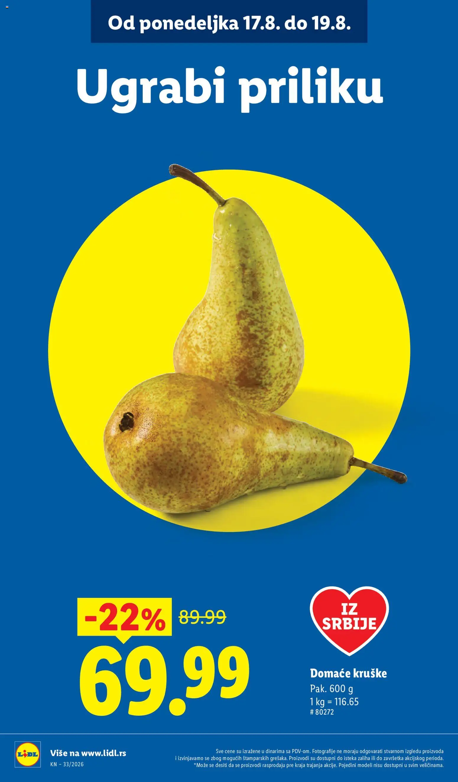Lidl katalog - važi od 13.08.2026 | Strana: 16 | Proizvode: Kruške