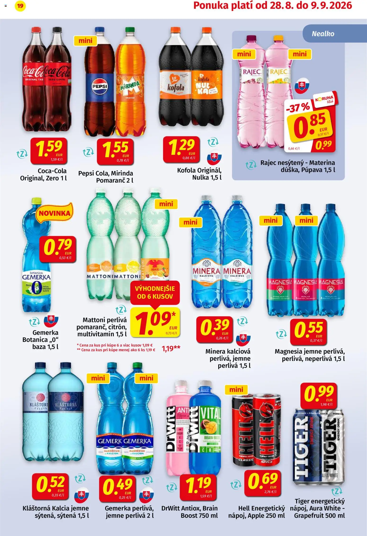 Nové Koruna akcie – leták je platný od 14.08.2026 | Strana: 19 | Produkty: Apple, Magnesia, Grapefruit, Gemerka