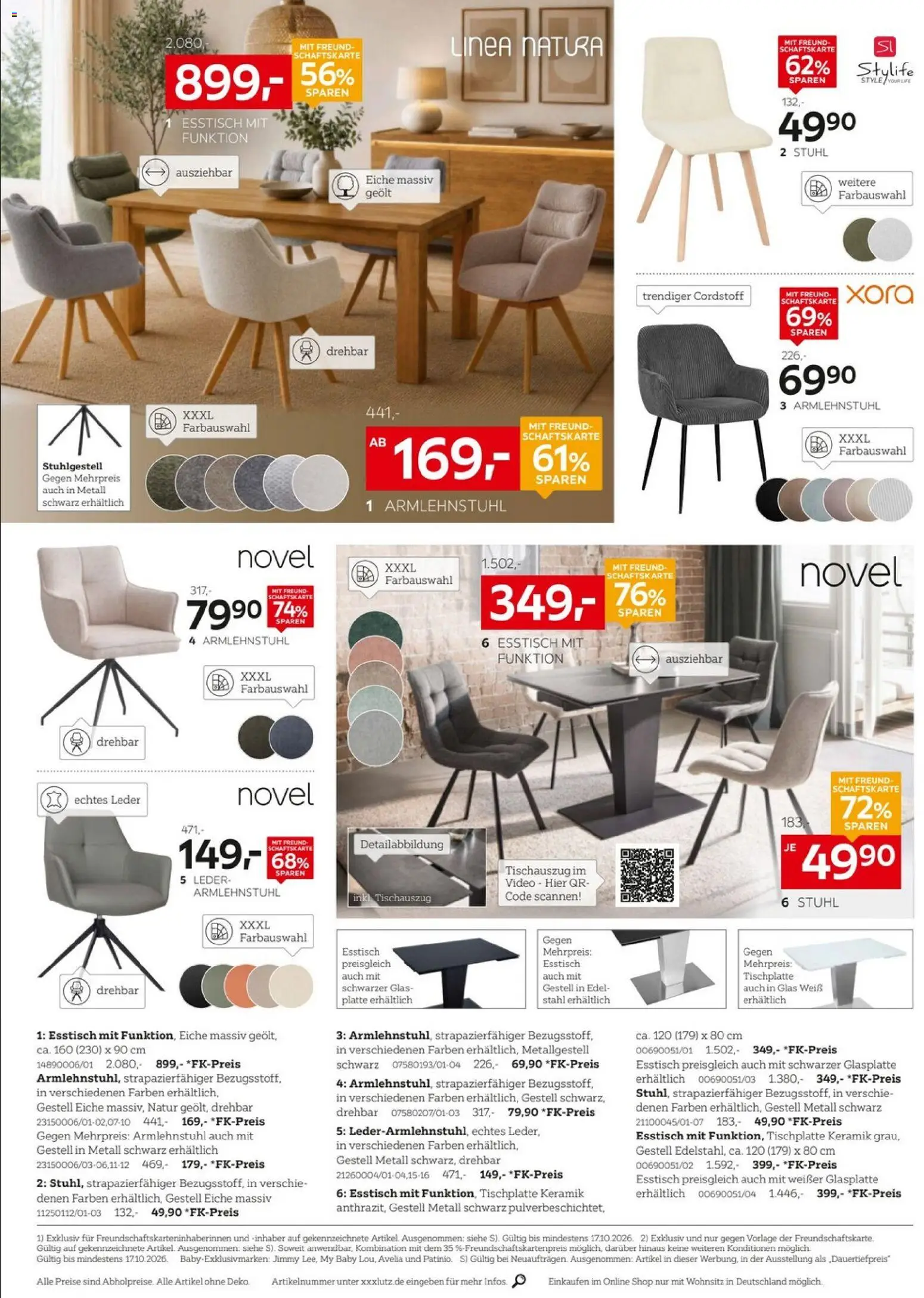 XXXLutz Red Shopping Week – gültig ab 03.10.2026 | Seite: 7 | Produkte: Esstisch, Stuhl, Video