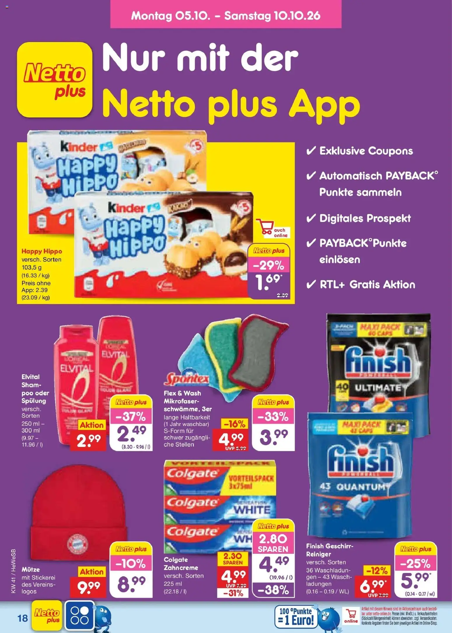 Netto Marken-Discount Prospekt Hamburg (ab 05.10.2026) » Angebote | Seite: 18 | Produkte: Finish, Spülung