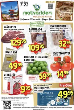 Matvärlden erbjudanden - Förhandsvisning av reklamblad från butik Matvärlden aktuell från 22/06/2026