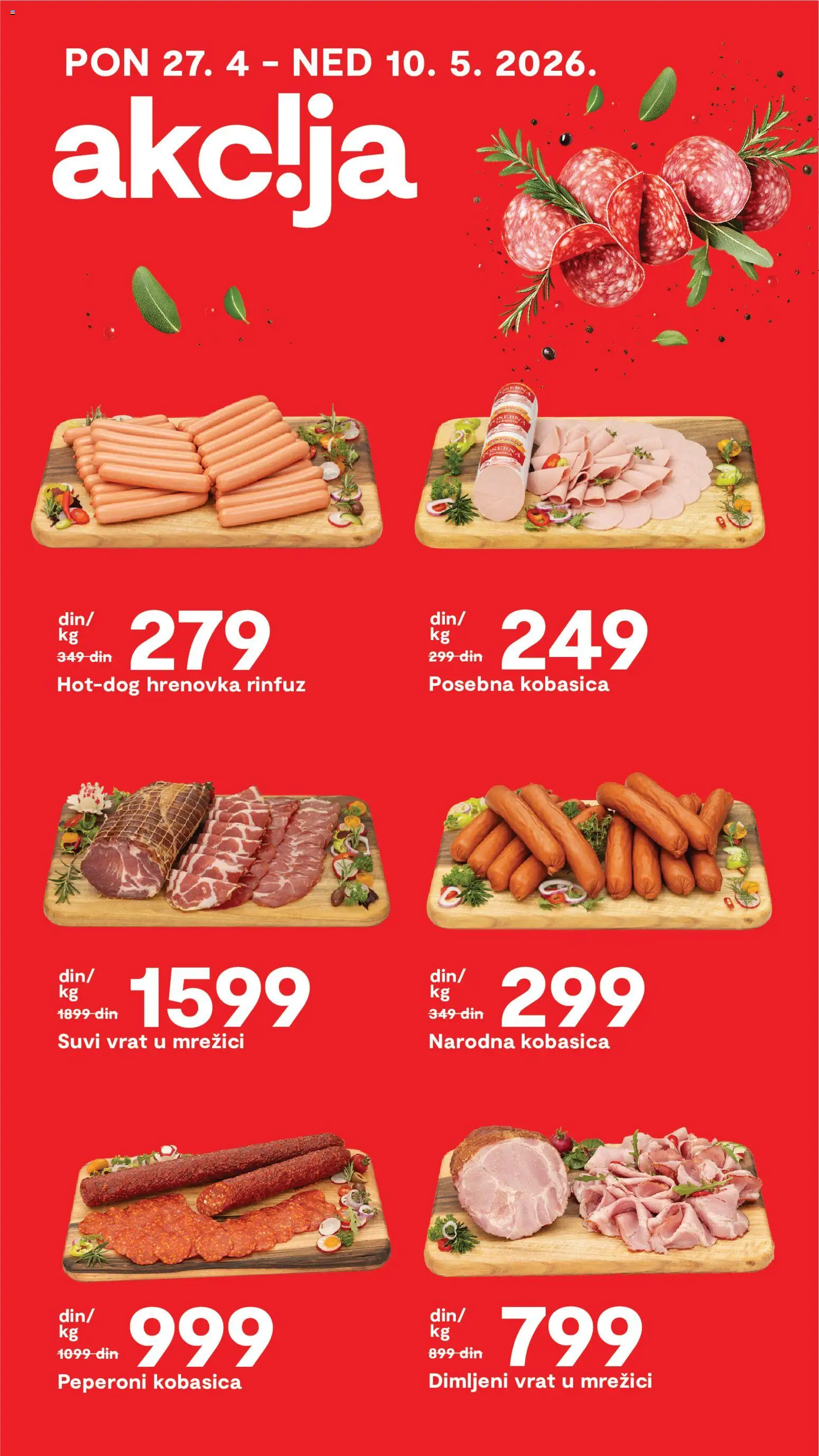 Matijevic katalog - važi od 08.05.2026 | Strana: 11 | Proizvode: Suvi vrat, Kobasica, Dimljeni vrat