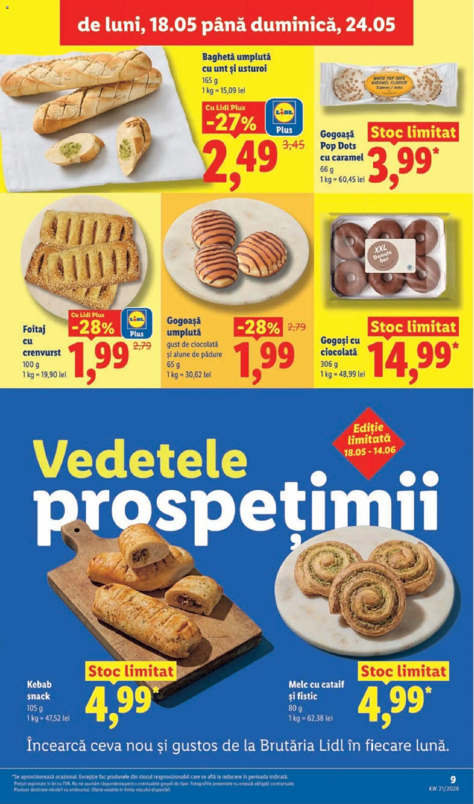 Noul catalog Lidl – valabil de la 18.05.2026 | Pagină: 9 | Produse: Unt, Ciocolată, Fistic, Usturoi