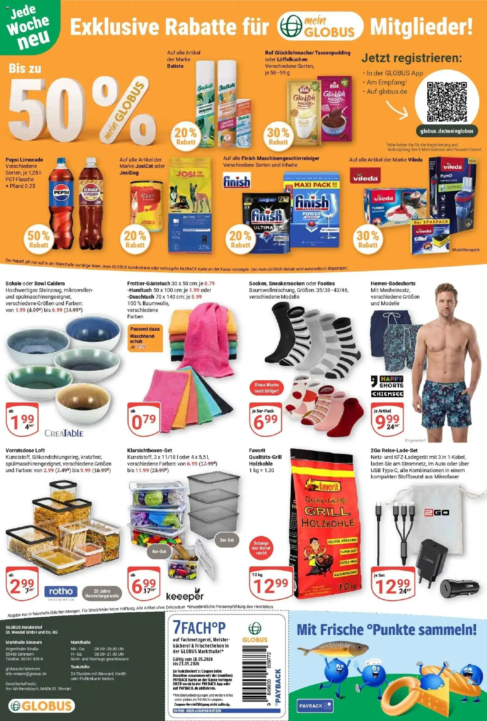 Globus Prospekt Simmern – gültig ab 17.05.2026 | Seite: 29 | Produkte: Bäckerei, Pepsi, Telefon, Uhr
