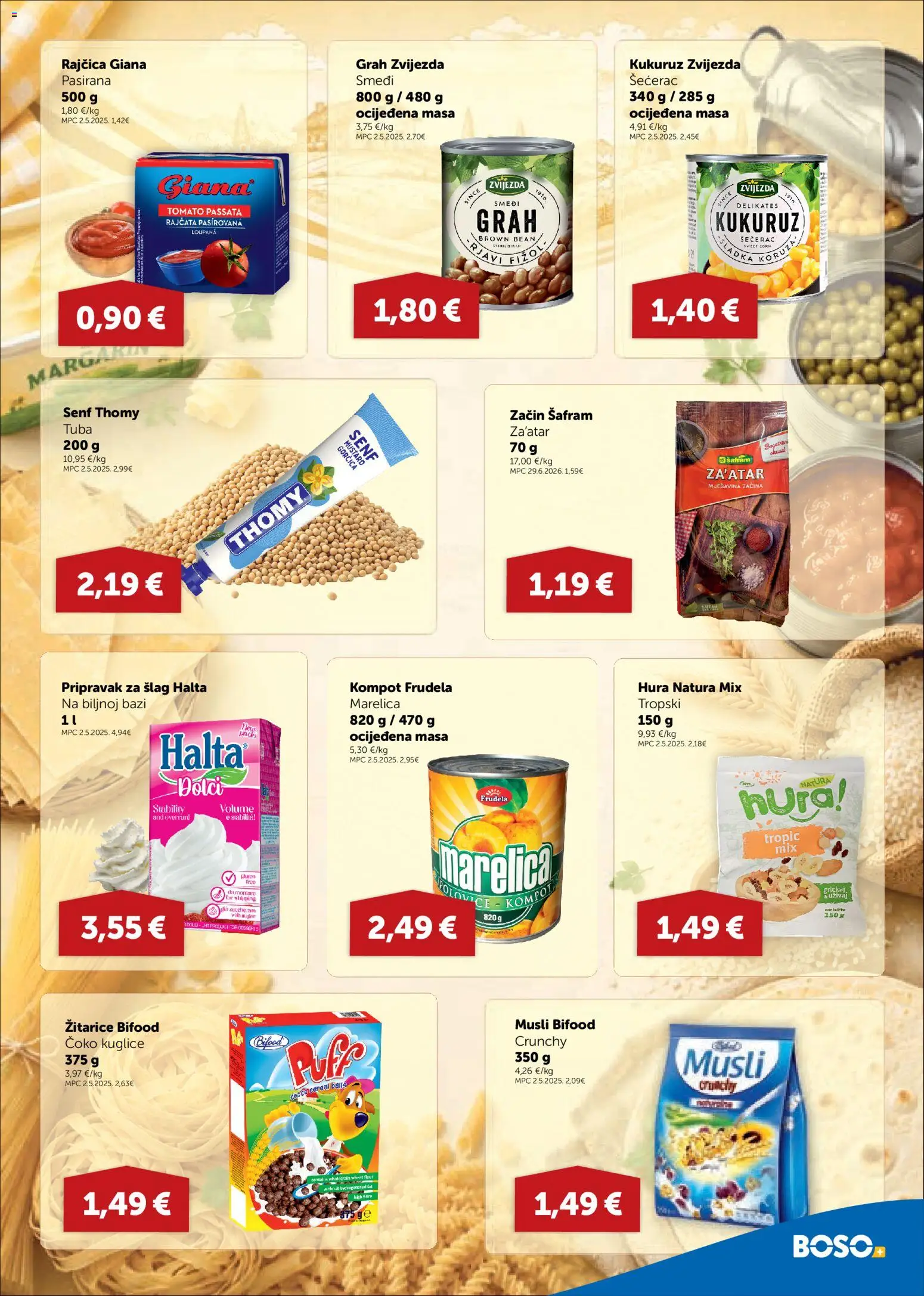Boso katalog | vrijedi od 06.08.2026 | Stranica: 7 | Proizvodi: Margarin, Žitarice, Senf, Kompot