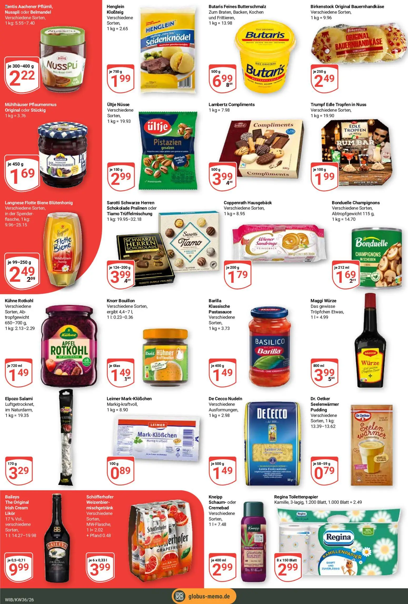 Globus Prospekt Wiesbaden-Nordenstadt – gültig ab 31.08.2026 | Seite: 9 | Produkte: Butterschmalz, Langnese, Likör, Toilettenpapier