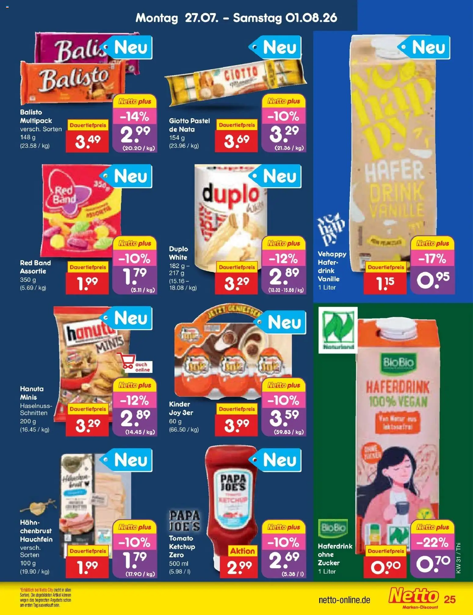 Netto Marken-Discount Prospekt Pirna – gültig ab 27.07.2026 | Seite: 39 | Produkte: Kinder joy, Haferdrink, Zucker, Ketchup