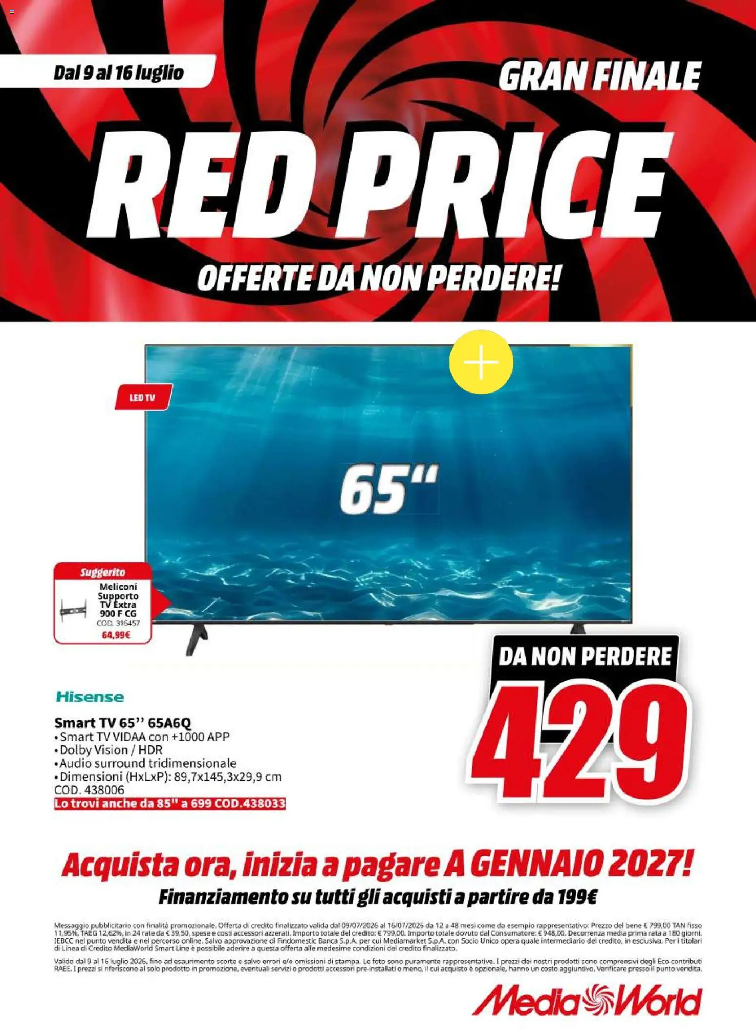 Volantino Media World del 09/07/2026 | Pagina: 11 | Prodotti: smart TV, TV, Audio