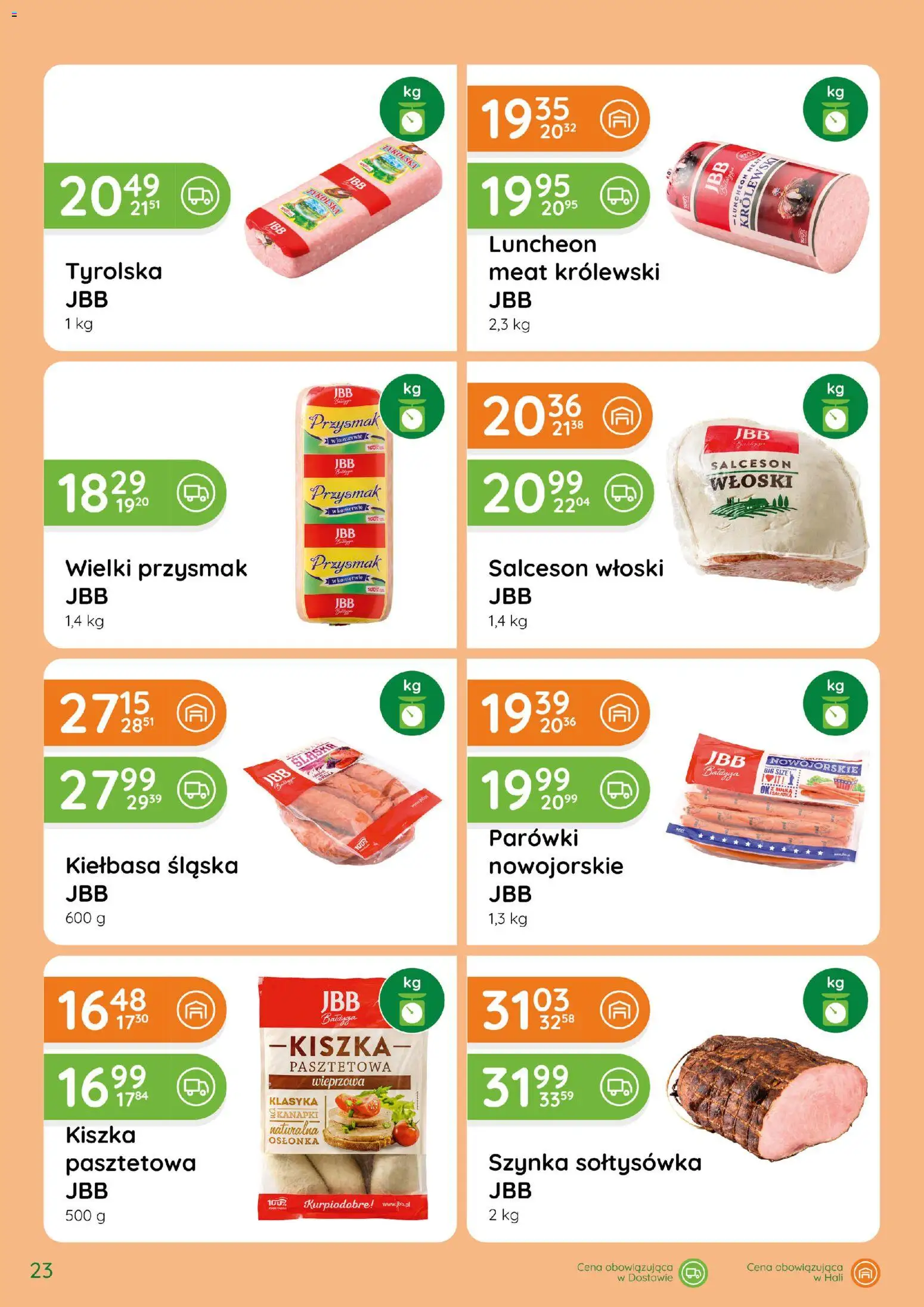 Eurocash gazetka - Katalog Wędlin od 01.10.2026 | Strona: 23 | Produkty: Parówki, Szynka, Kiełbasa śląska, Bułka