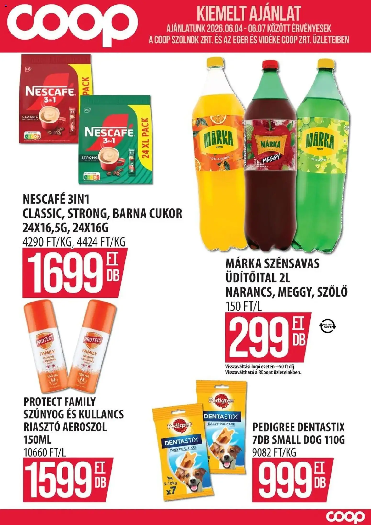 COOP Szolnok akciós ujság - amely érvényes a következő dátumtól: 04.06.2026 | Oldal: 1 | Termékek: Szőlő, Egér, Meggy, Riasztó
