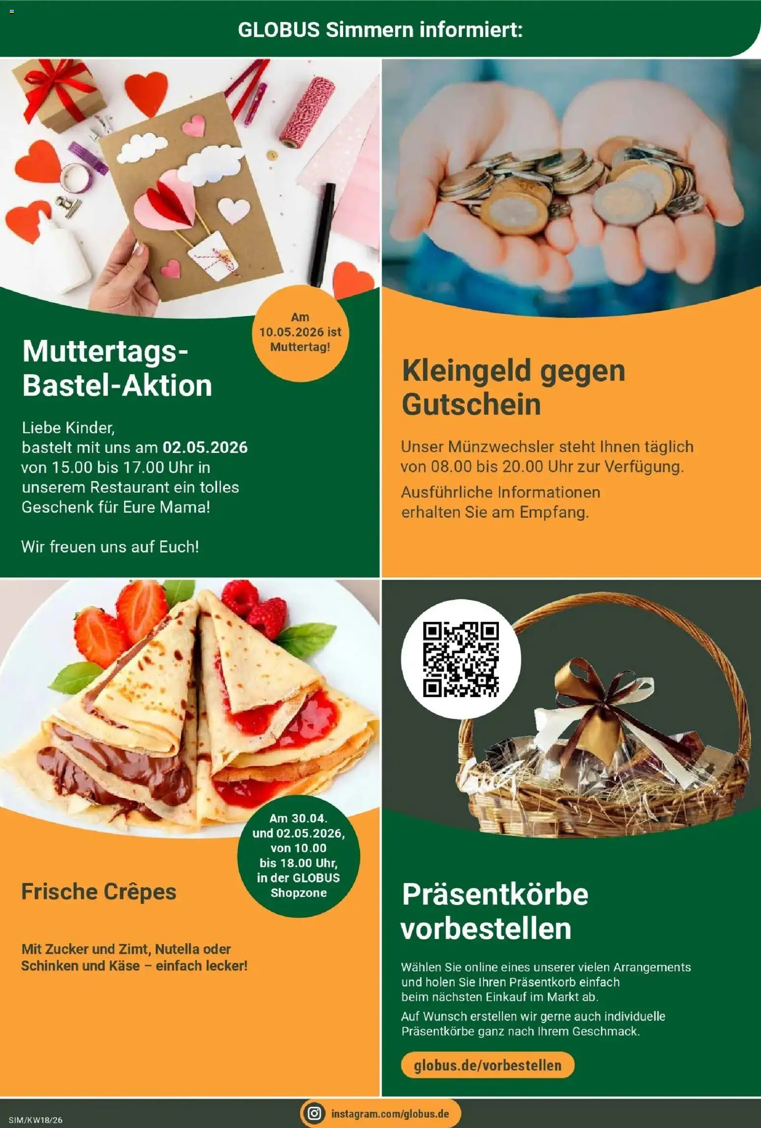 Globus Prospekt Simmern	 – gültig ab 27.04.2026 | Seite: 22 | Produkte: Käse, Nutella, Schinken, Uhr