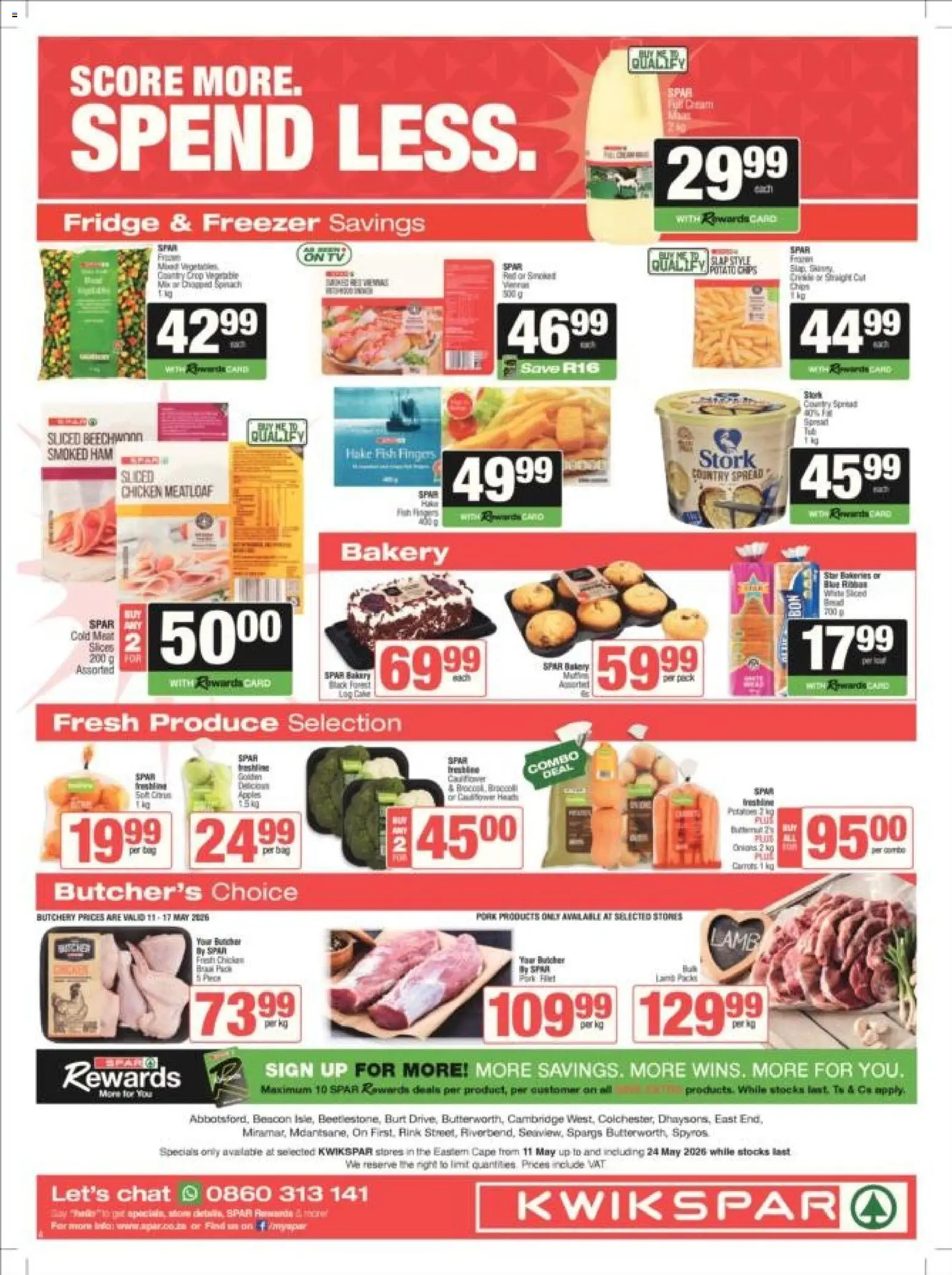 New KWIKSPAR catalogue – valid from 11.05.2026 | Page: 4 | Products: Fridge, Chicken, Fish, Carrots
