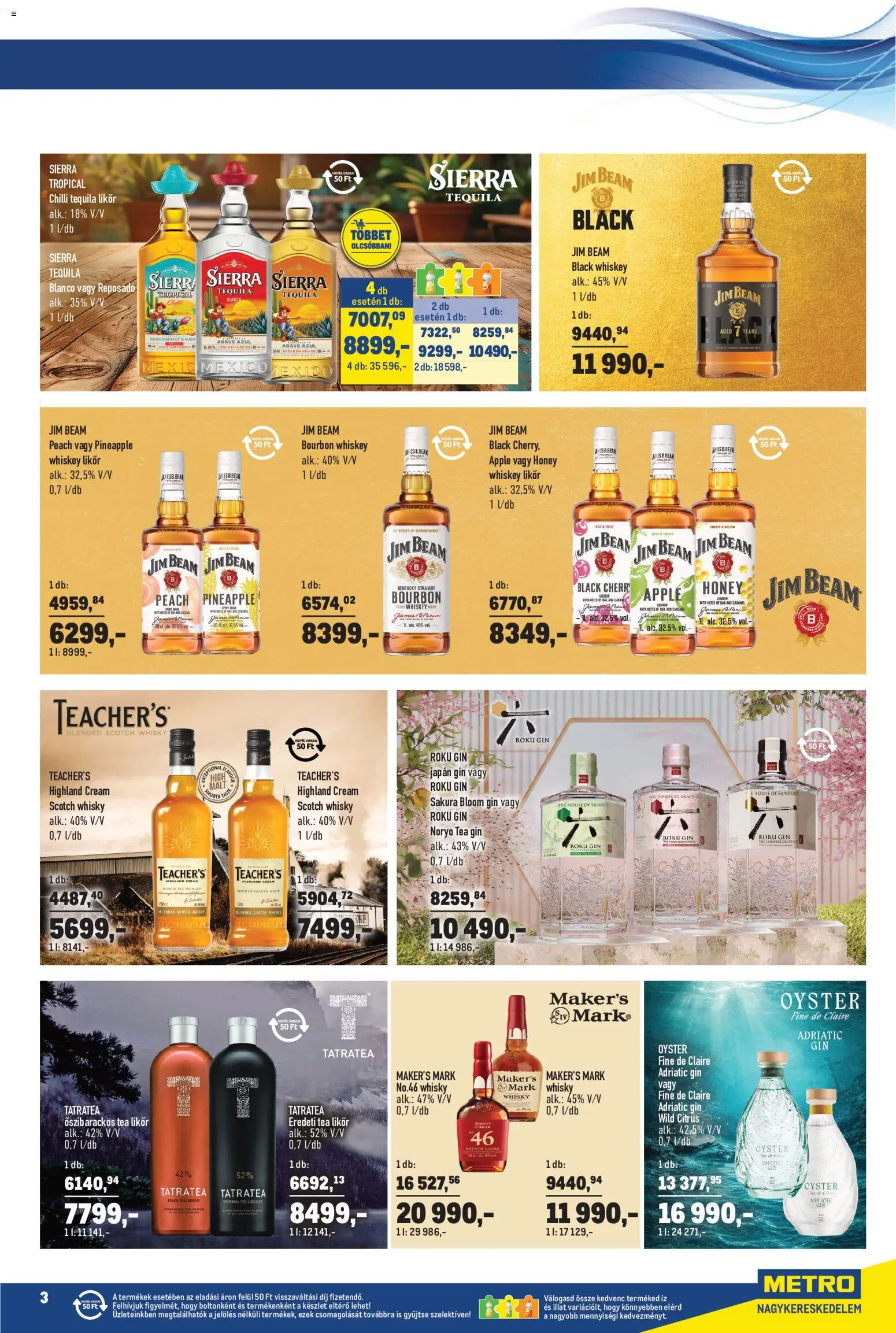 Metro akciós ujság - amely érvényes a következő dátumtól: 2026.08.01. | Oldal: 3 | Termékek: Bourbon, Tequila, Tea, Likőr