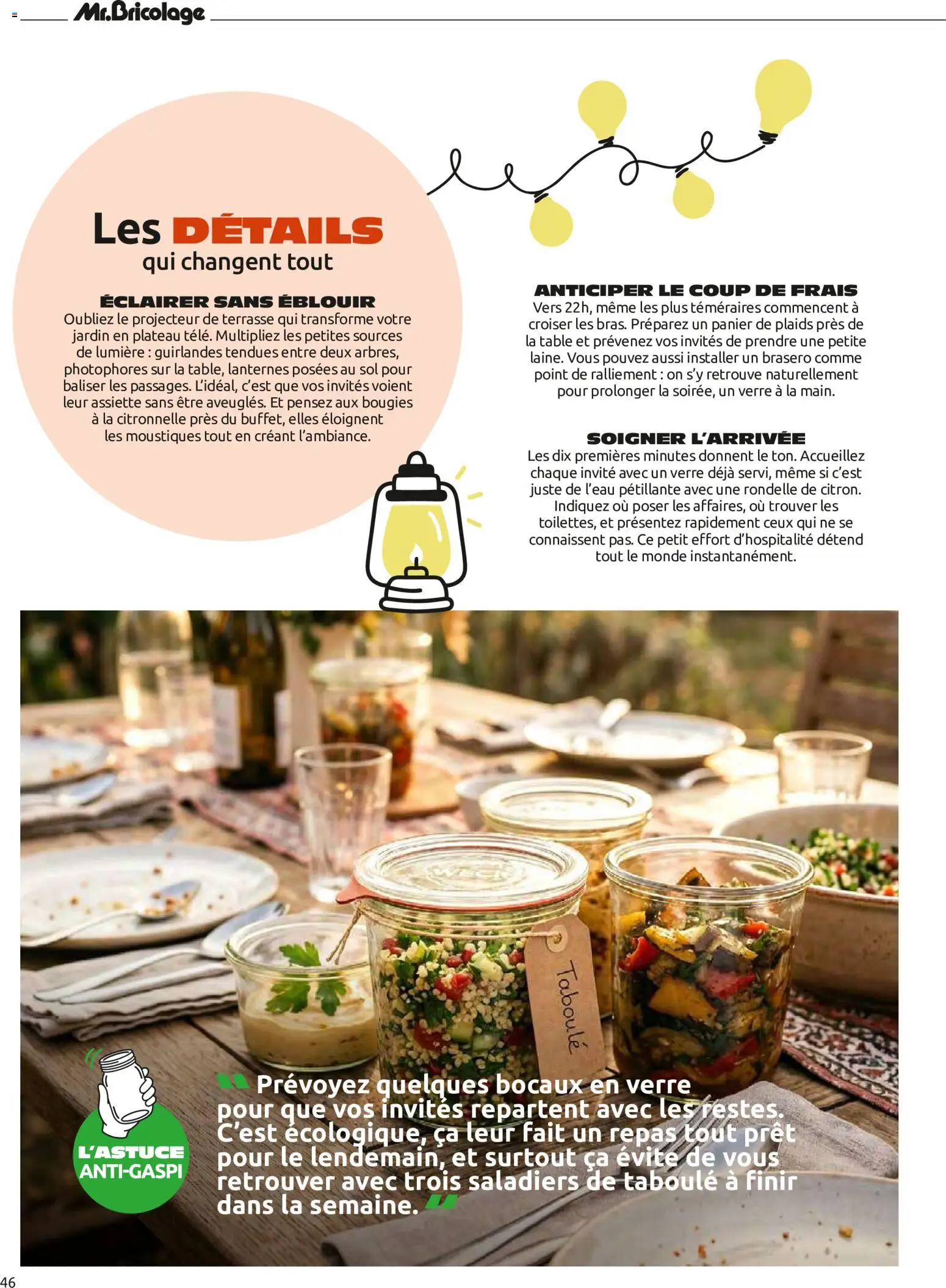{H1} | Page: 46 | Produits: Table, Citronnelle, Bougies, Taboulé