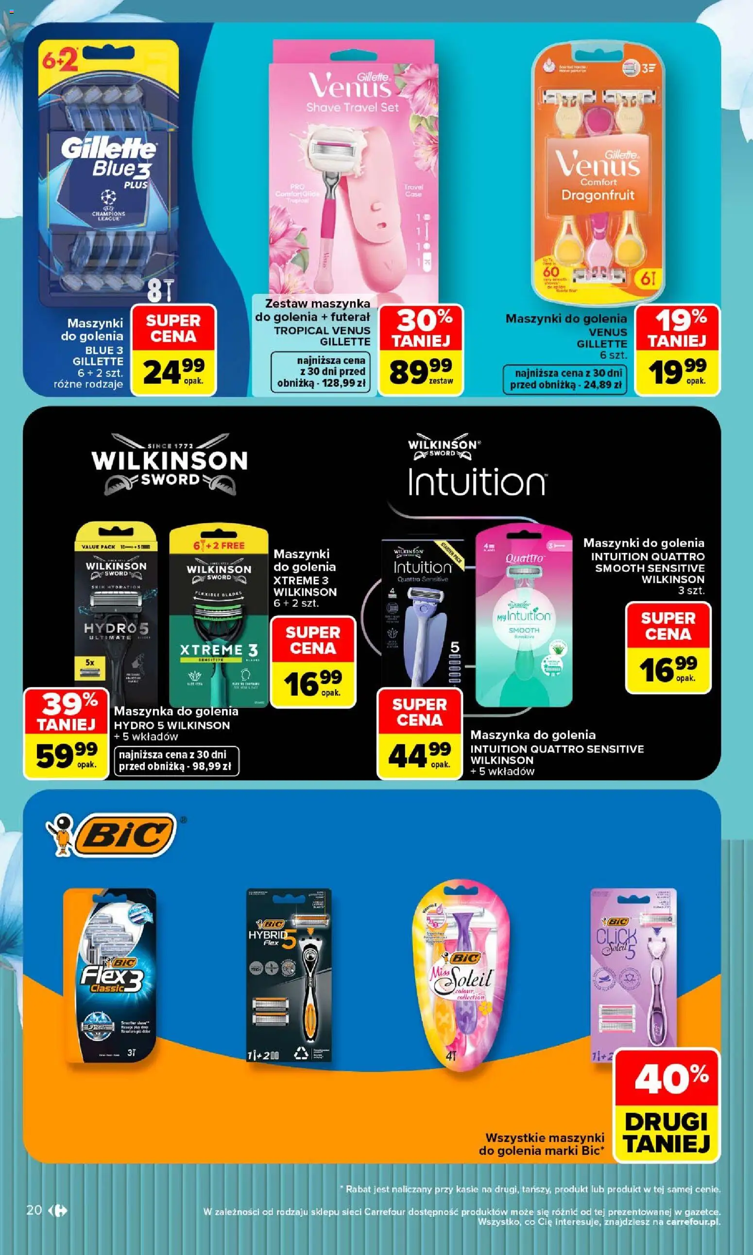 Carrefour gazetka - Siebie znasz najlepiej od 07.09.2026 | Strona: 20 | Produkty: Gillette, Starter, Maszynka do golenia, Maszynki do golenia