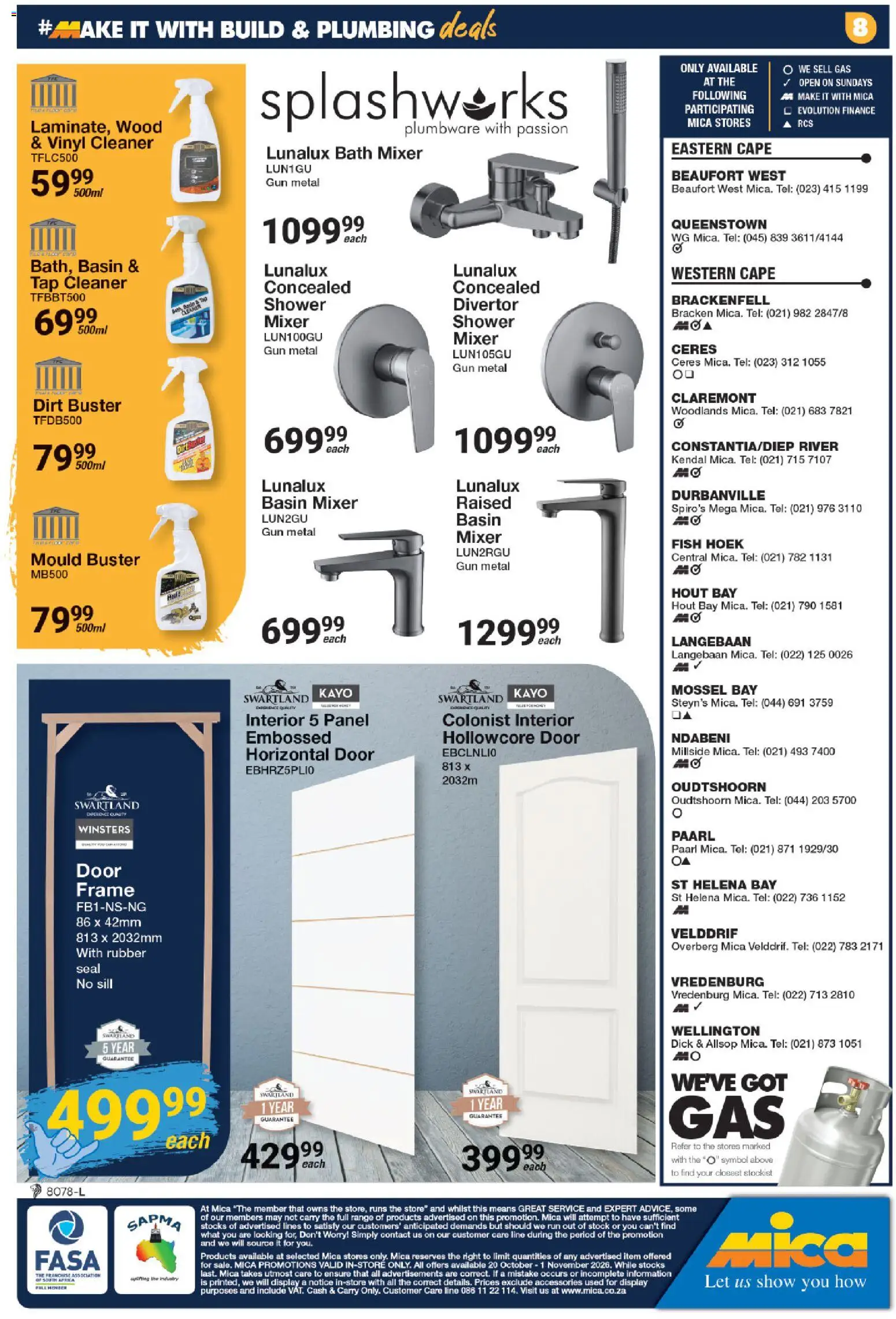 New MICA catalogue – valid from 20/10/2026 | Page: 10 | Products: Frame, Basin, Tap, Stock