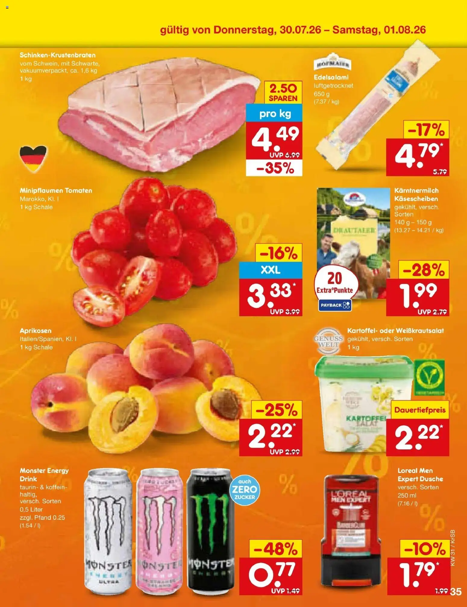 Netto Marken-Discount Prospekt Baesweiler – gültig ab 27.07.2026 | Seite: 52 | Produkte: Energy, Dusche, Tomaten, Zucker