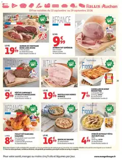 Auchan - Prévisualisation de JAMBON CUIT SUPÉRIEUR, Avec couenne, Nature ou fumé, Au stand charcuterie valide à partir de 15/09/2026 | Page: 25