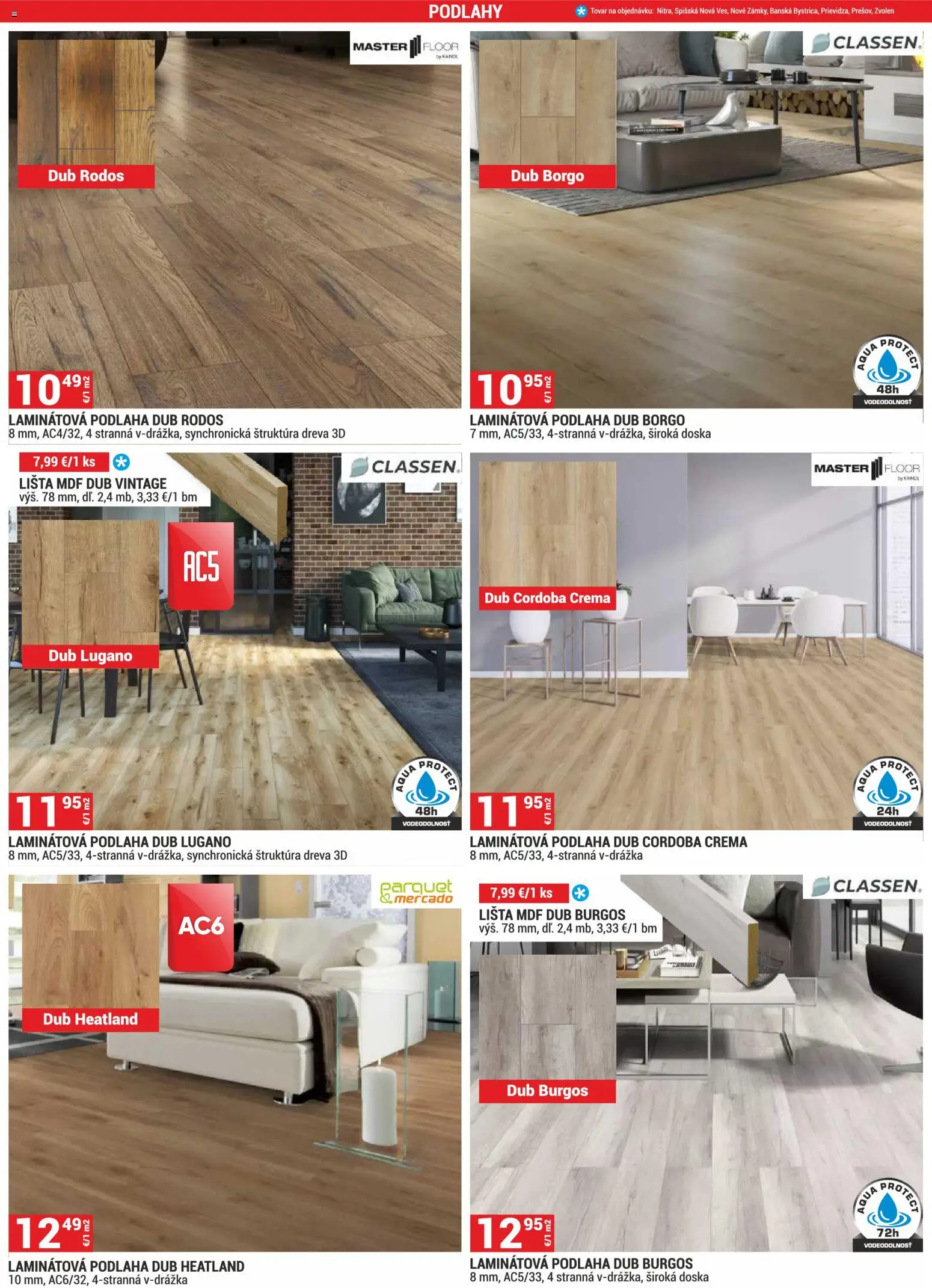 Nové Merkury Market akcie – leták je platný od 01.09.2026 | Strana: 6 | Produkty: Podlaha, Laminátová podlaha