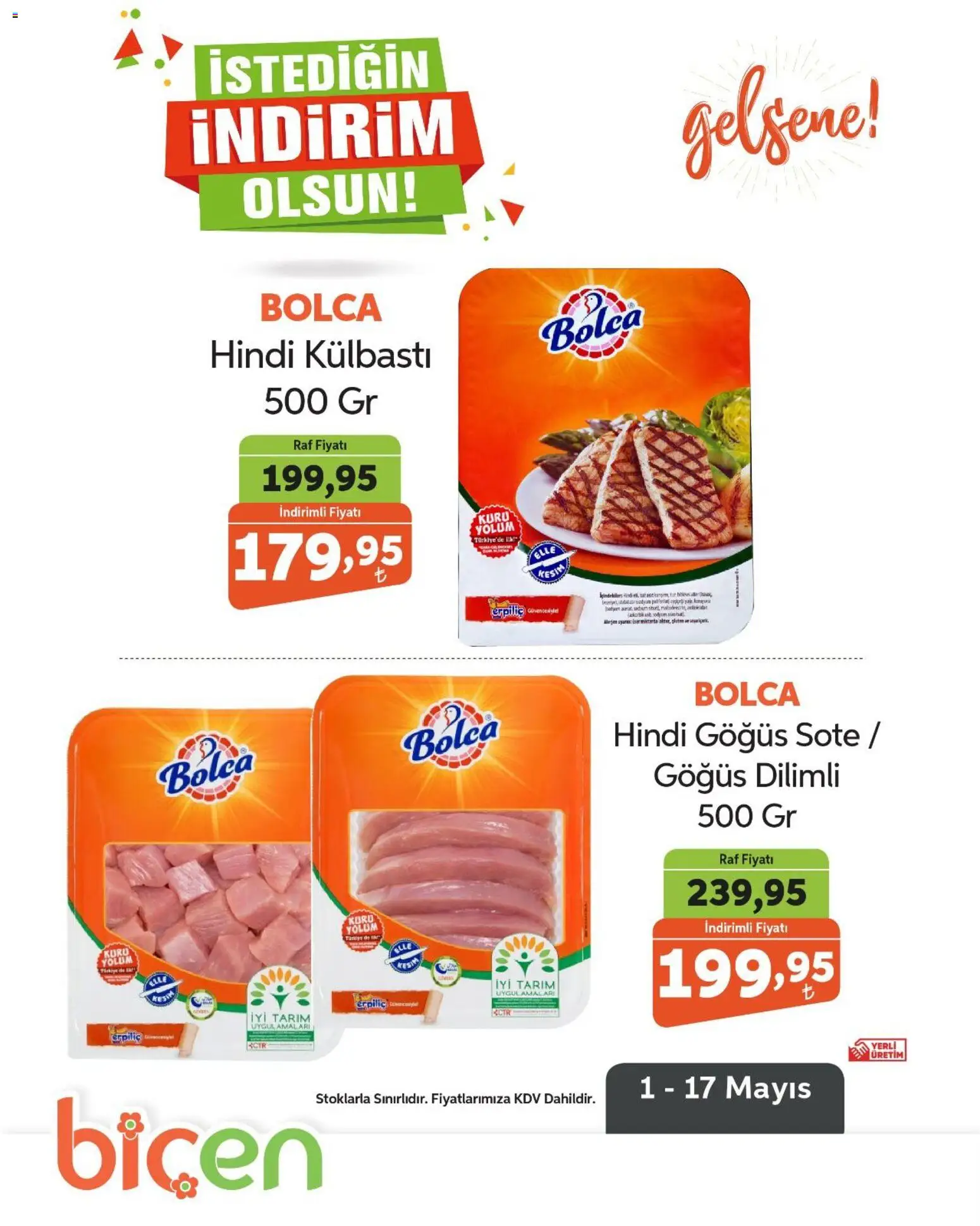 Biçen Market İndirim - 01.05.2026 tarihinden itibaren geçerlidir | Sayfa: 2 | Ürünler: Raf, Piliç, Hindi göğüs