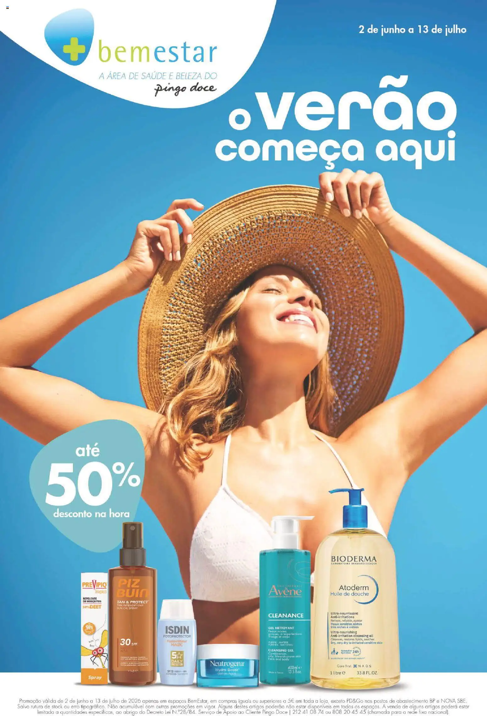 Pingo Doce Bem Estar Verão Lojas │ válido de 02/07/2026 | Página: 1 | Produtos: Agua, Repelente