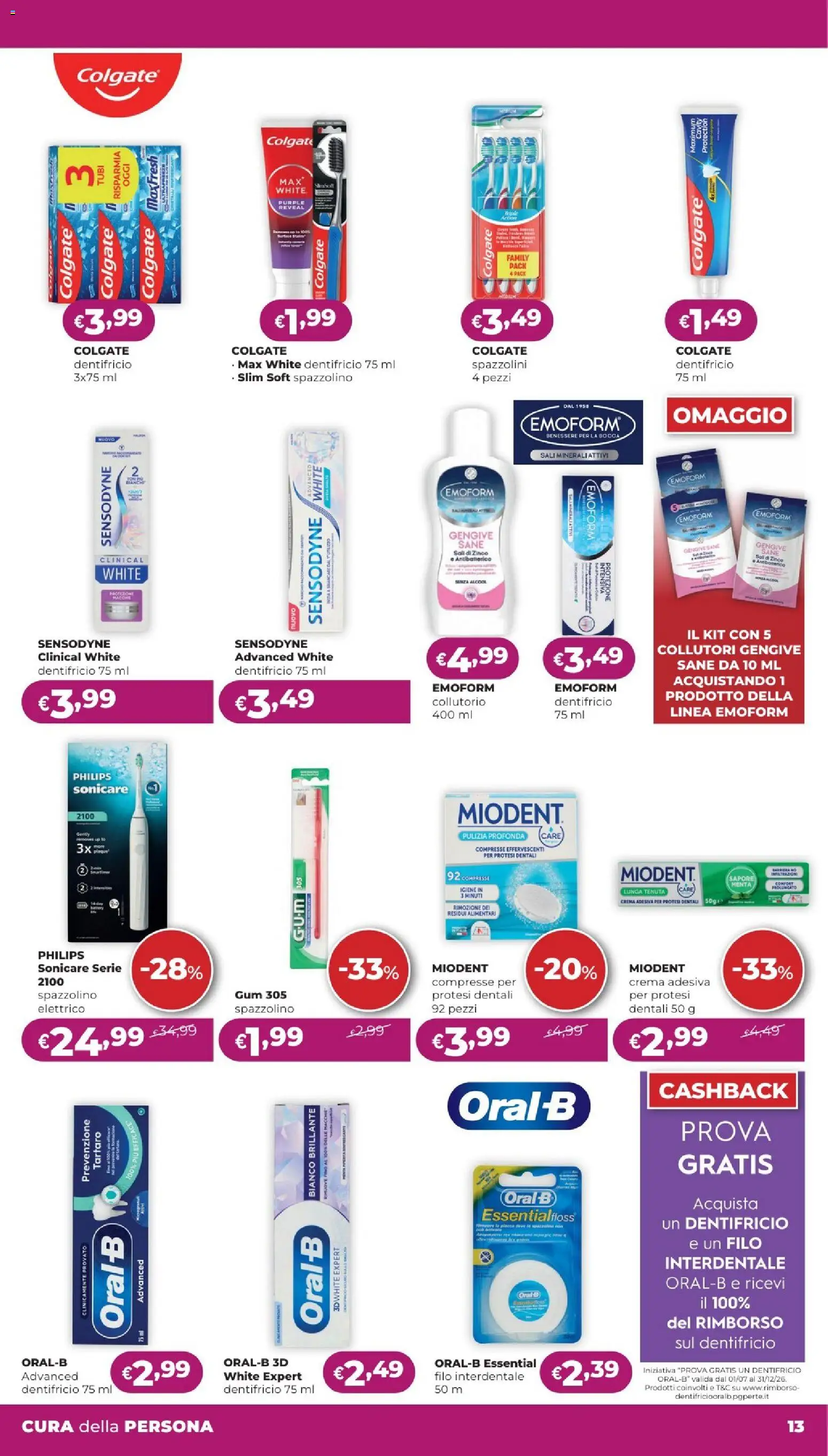 Volantino La Saponeria del 24/09/2026 | Pagina: 13 | Prodotti: Dentifricio, Filo interdentale, Compresse effervescenti, Menta
