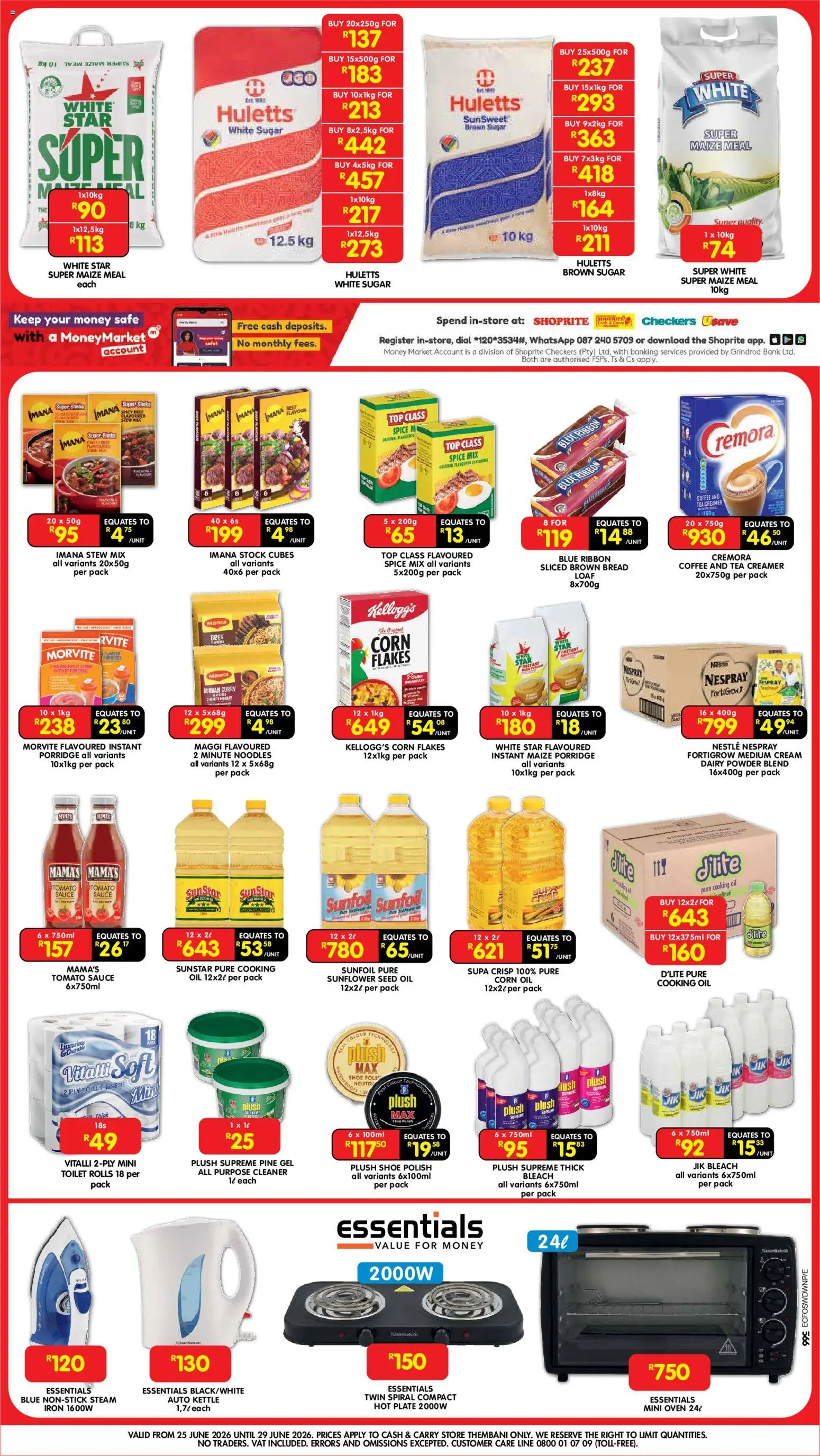 New Shoprite catalogue – valid from 25/06/2026 | Page: 2 | Products: Plate, Bleach, Hot plate, Bread