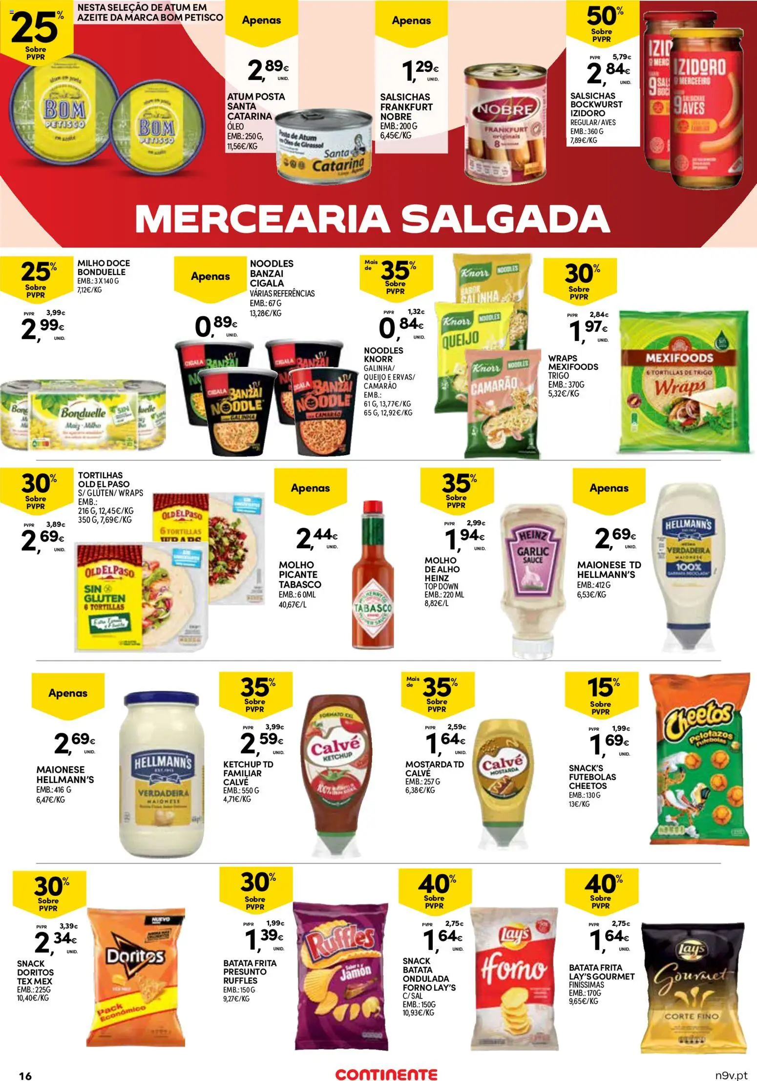 Continente Açores  │ válido de 16.04.2026 | Página: 16 | Produtos: Top, Camarão, Maionese, Ketchup