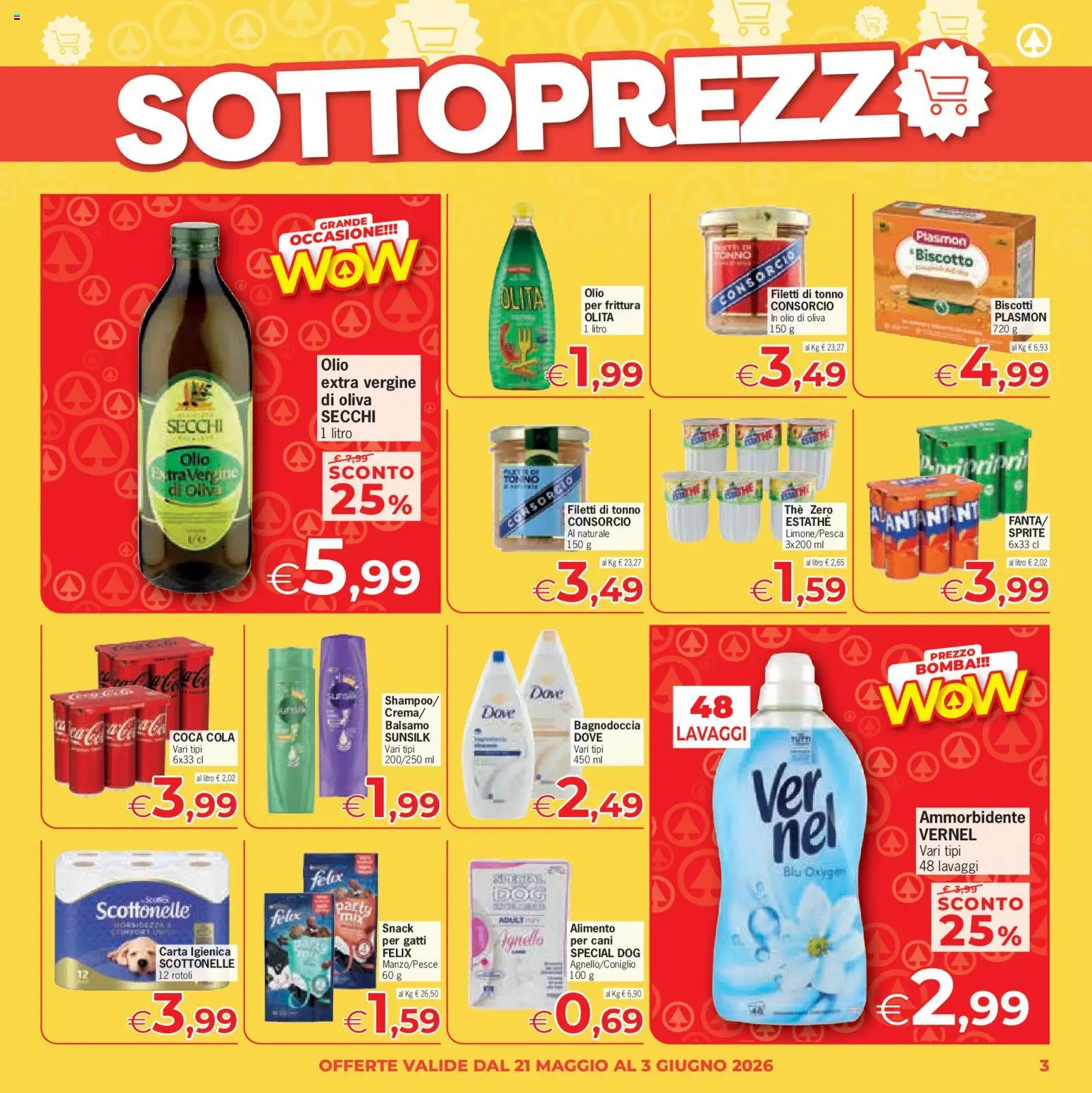 Volantino Eurospar del 21.05.2026 | Pagina: 3 | Prodotti: Balsamo, The, Coca Cola, Olio di Oliva