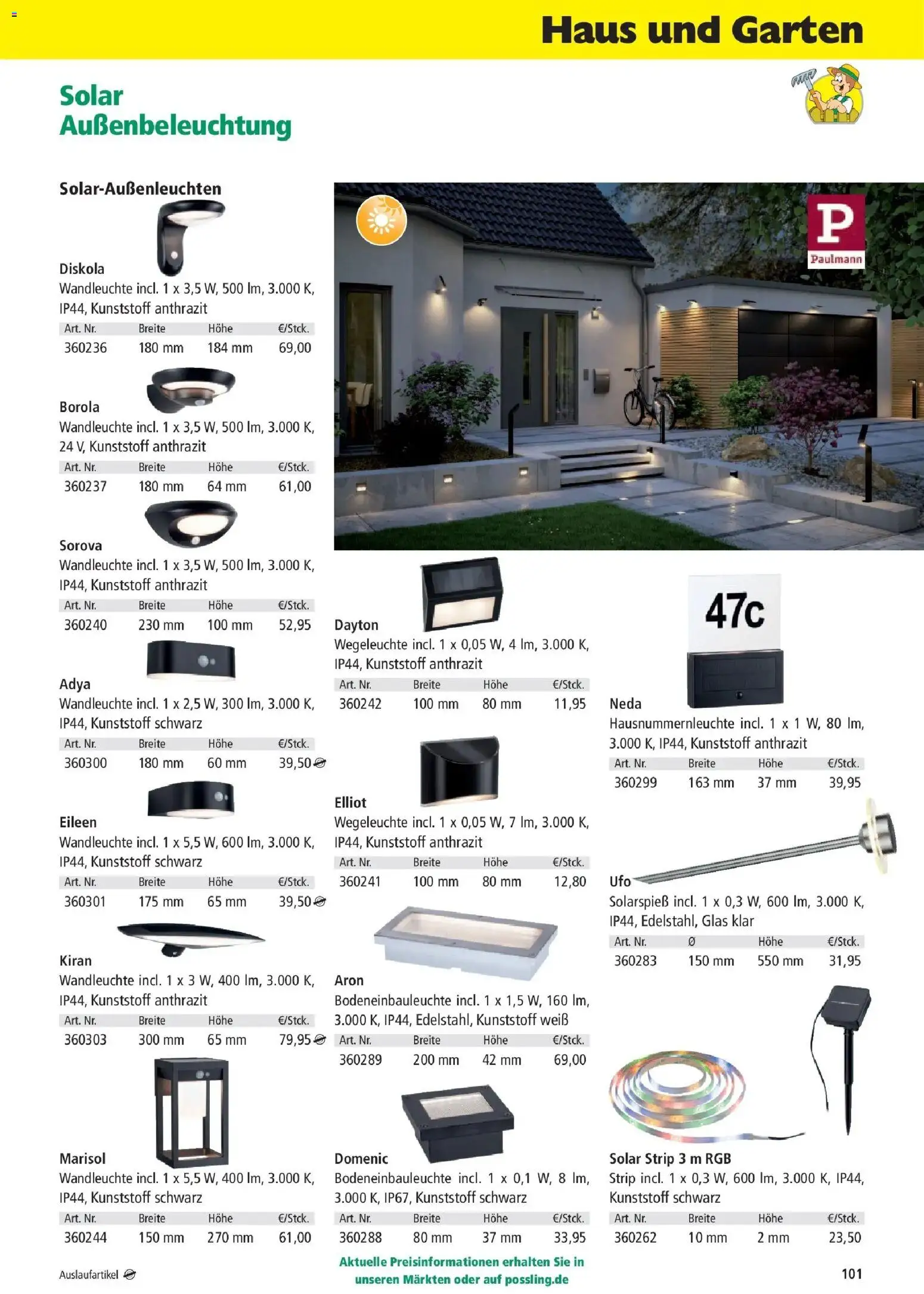 Angebote - Holz Possling: dig. Flyer | Holz-Bau-Katalog | Mai – gültig ab 03.05.2025 | Seite: 101 | Produkte: Wandleuchte