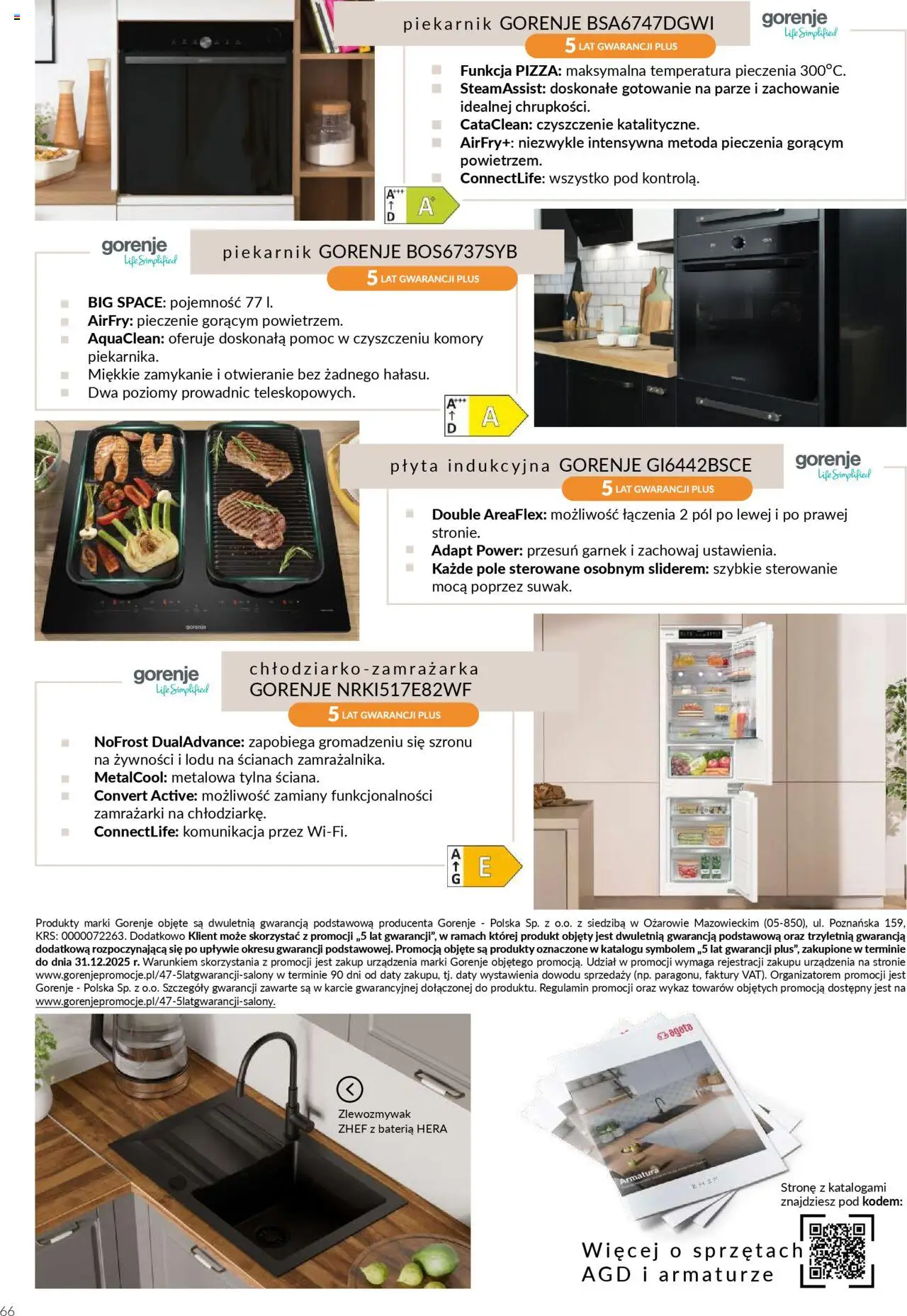 Salony Agata Gazetka - Kuchnie Qubik od 21.03.2025 | Strona: 66 | Produkty: Płyta indukcyjna, Piekarnik, Garnek, Bateria
