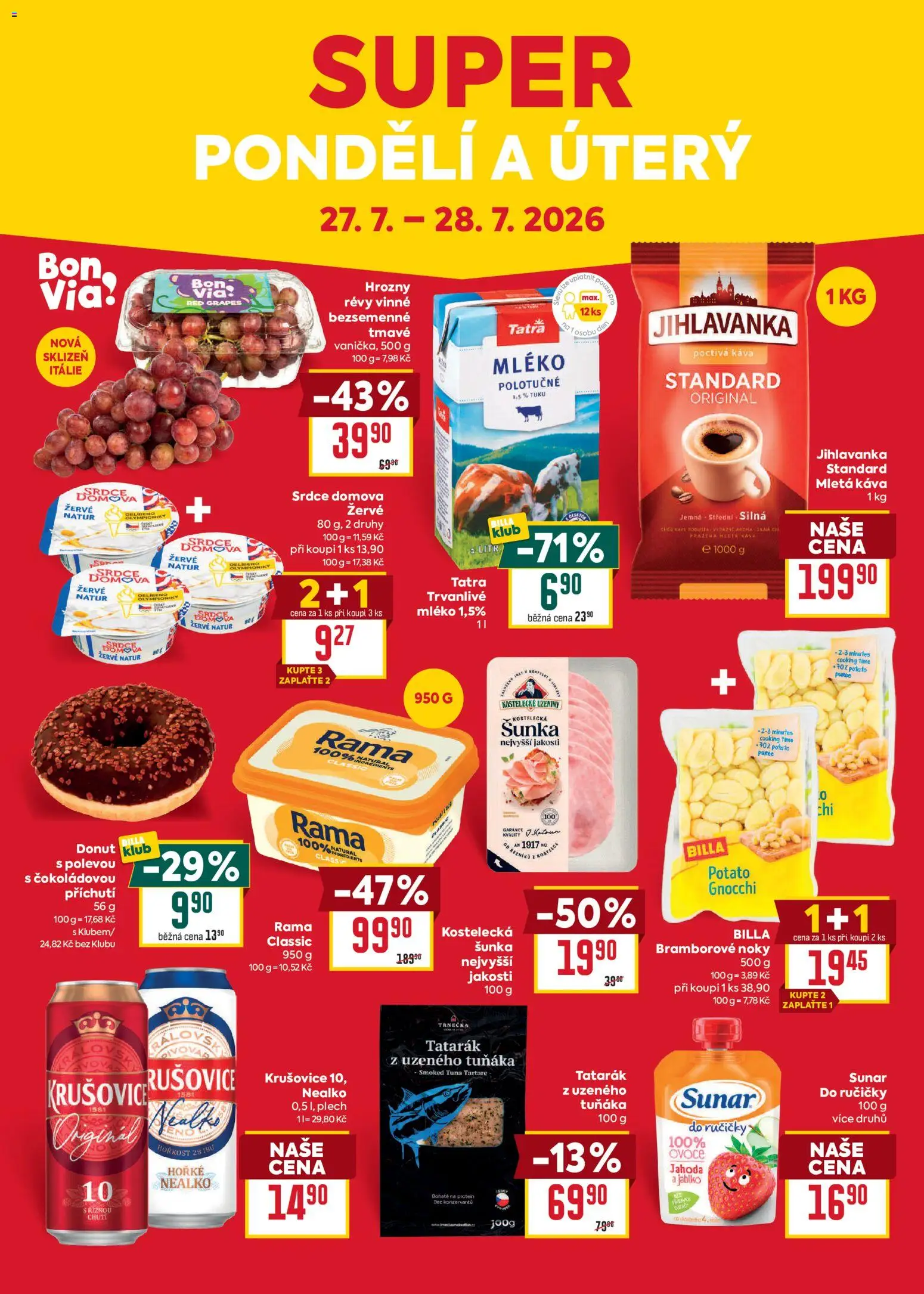 Billa Malý leták od 22.07.2026 | Strana: 8 | Produkty: Donut, Káva, Uzeniny, Protein