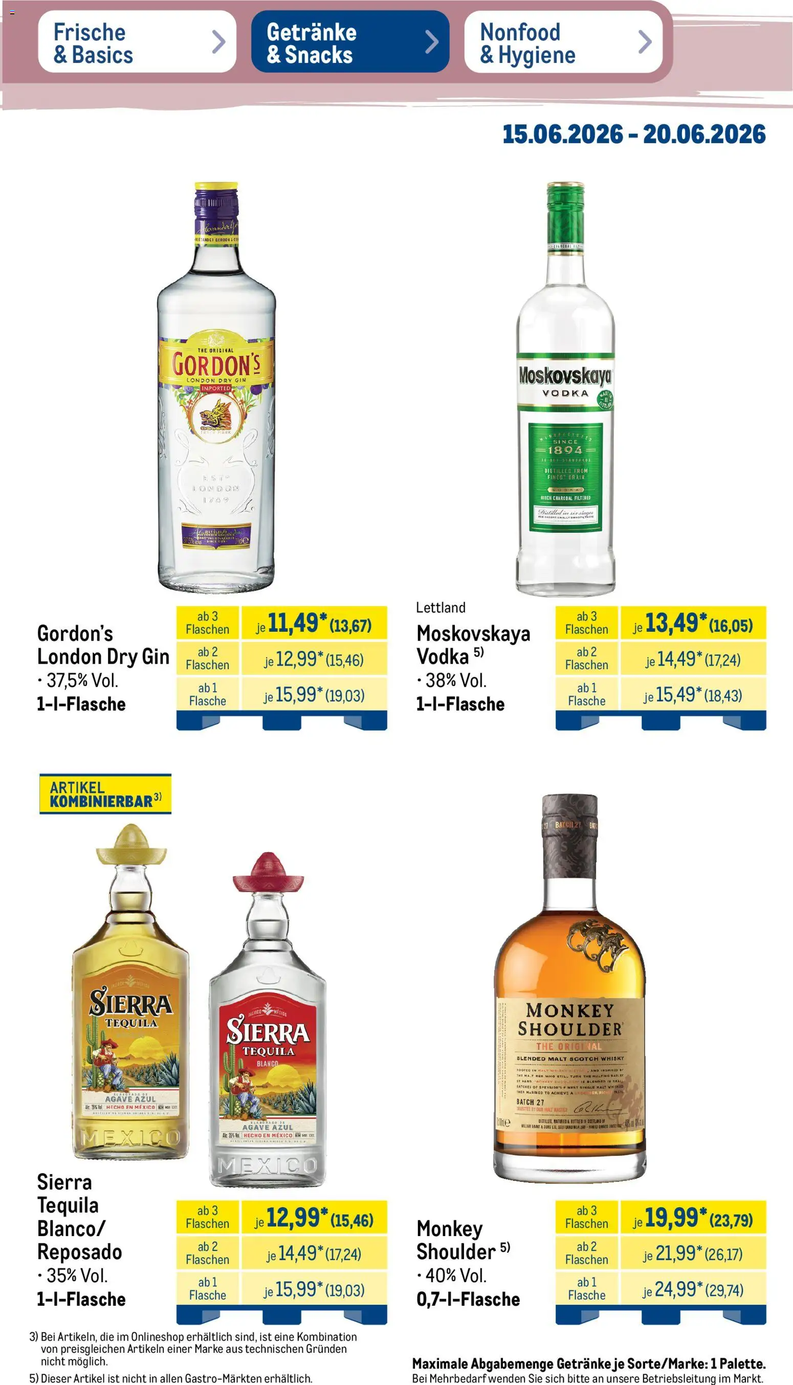 Metro Prospekt – gültig ab 15.06.2026 | Seite: 35 | Produkte: Whisky, Tequila, Vodka, Gin