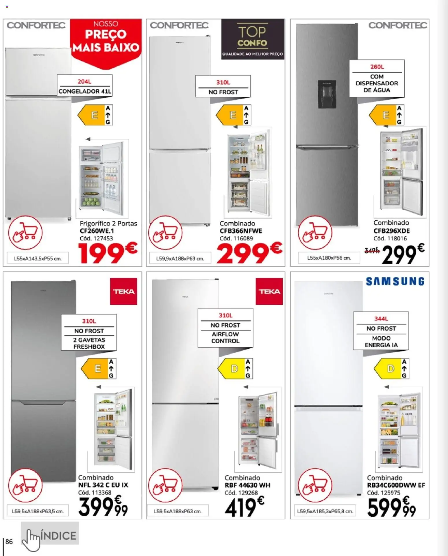 Conforama folheto │ válido de 16.04.2026 | Página: 86 | Produtos: Agua, Frigorífico, Congelador, Portas