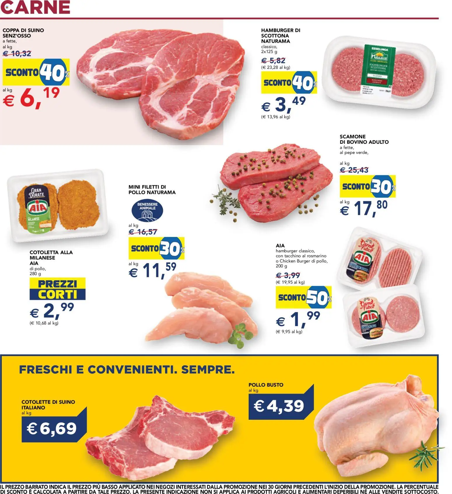 Volantino Esselunga S del 18.06.2026 | Pagina: 12 | Prodotti: Bovino, Pollo, Suino, Hamburger
