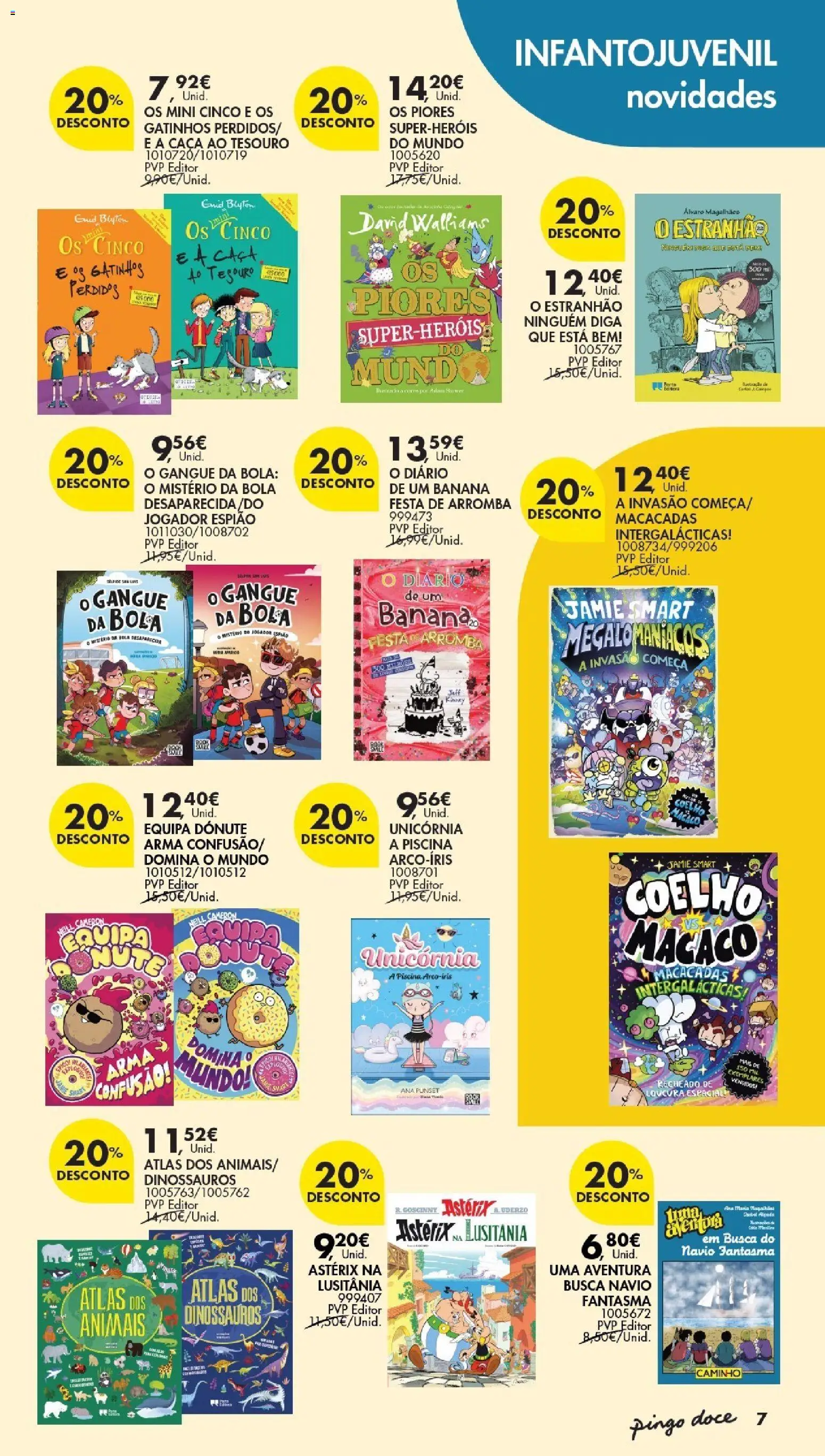 Pingo Doce Bazar Feira do Livro │ válido de 30/06/2026 | Página: 7 | Produtos: Piscina, Banana, Coelho