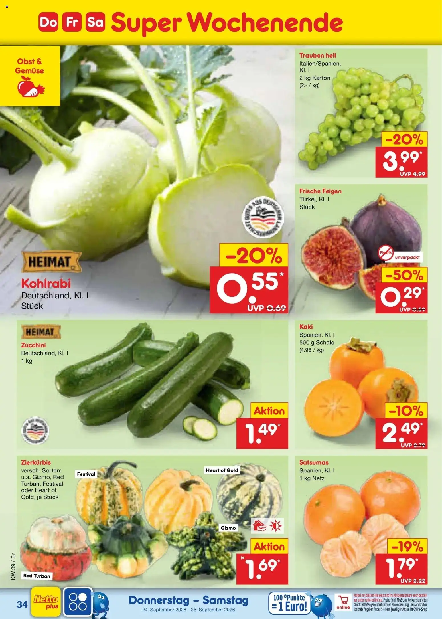 Netto Marken-Discount Prospekt Naumburg – gültig ab 21.09.2026 | Seite: 48 | Produkte: Kohlrabi, Obst, Zucchini, Feigen