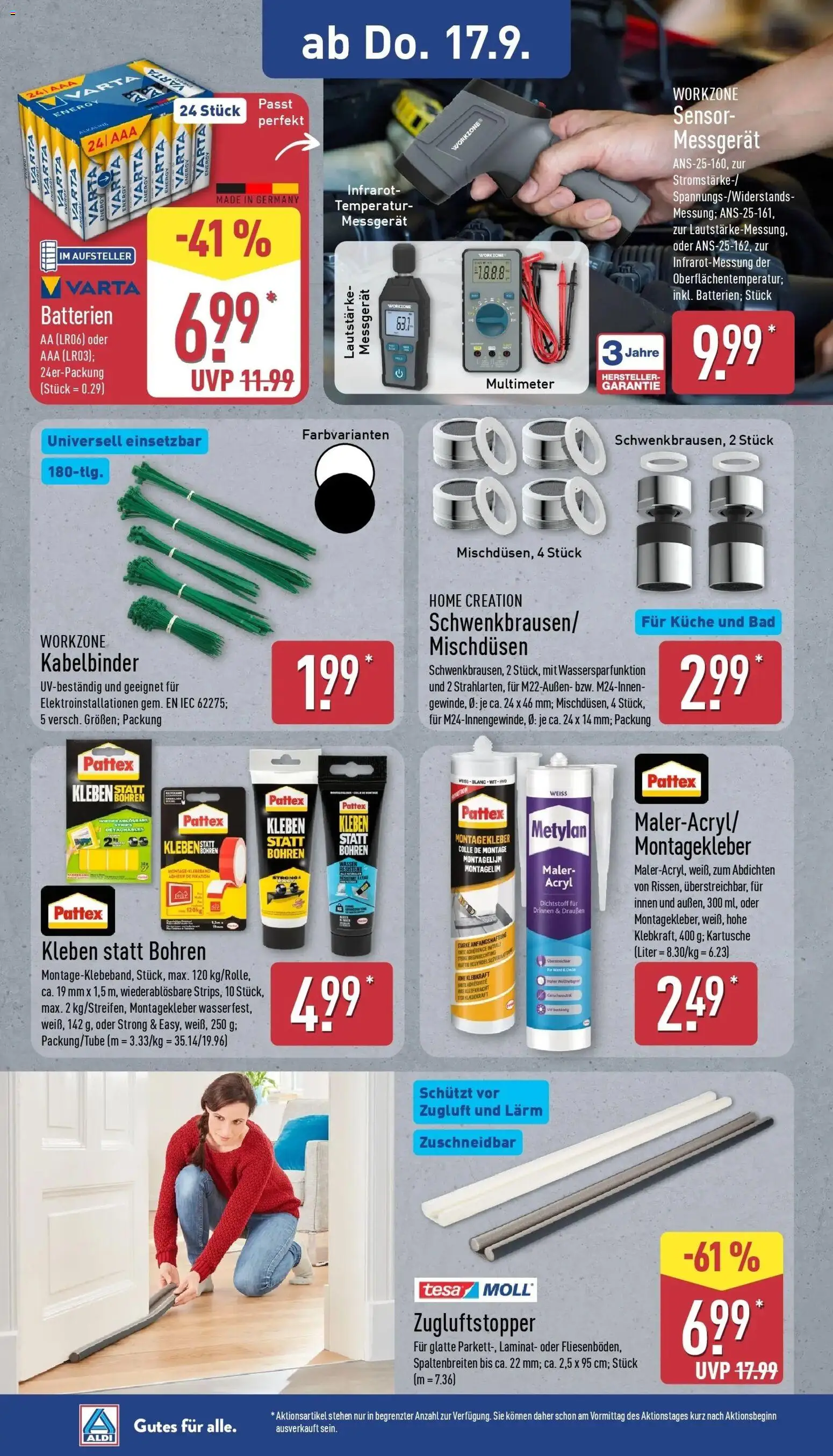 Aldi Aktueller Prospekt (ab 15.09.2026) » Angebote Online | Seite: 26 | Produkte: Batterien, Bad, Küche, Wasser