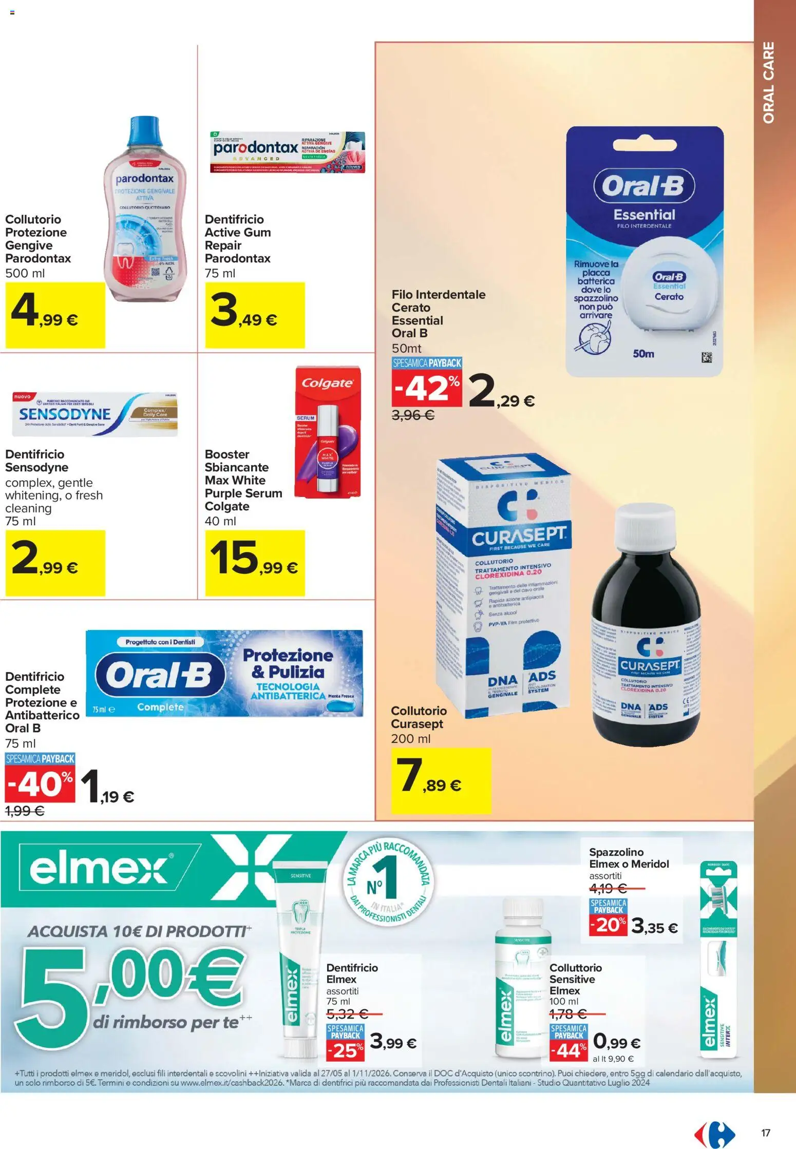 Volantino Carrefour del 10/07/2026 | Pagina: 17 | Prodotti: Spazzolino, Collutorio, Tè, Cavo