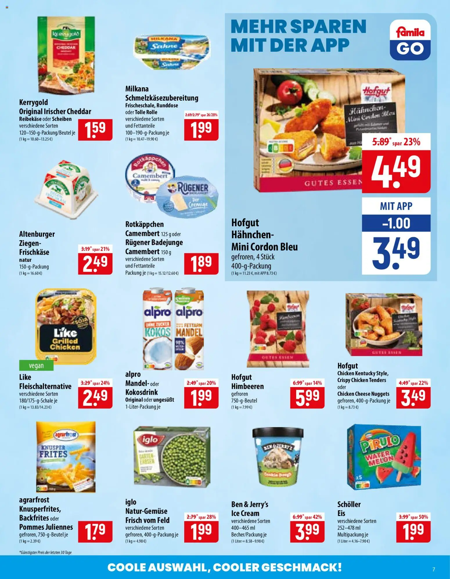 Famila Prospekt – gültig ab 15.06.2026 | Seite: 7 | Produkte: Himbeeren, Alpro, Rotkäppchen, Reibekase