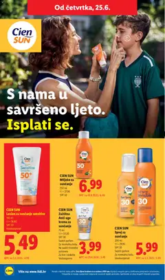 CIEN SUN Mlijeko za sunčanje, Mlijeko za sunčanje 250 ml SPF 50 - Pregled kataloga iz trgovine Lidl, vrijedi od 23.06.2026 | Stranica: 64