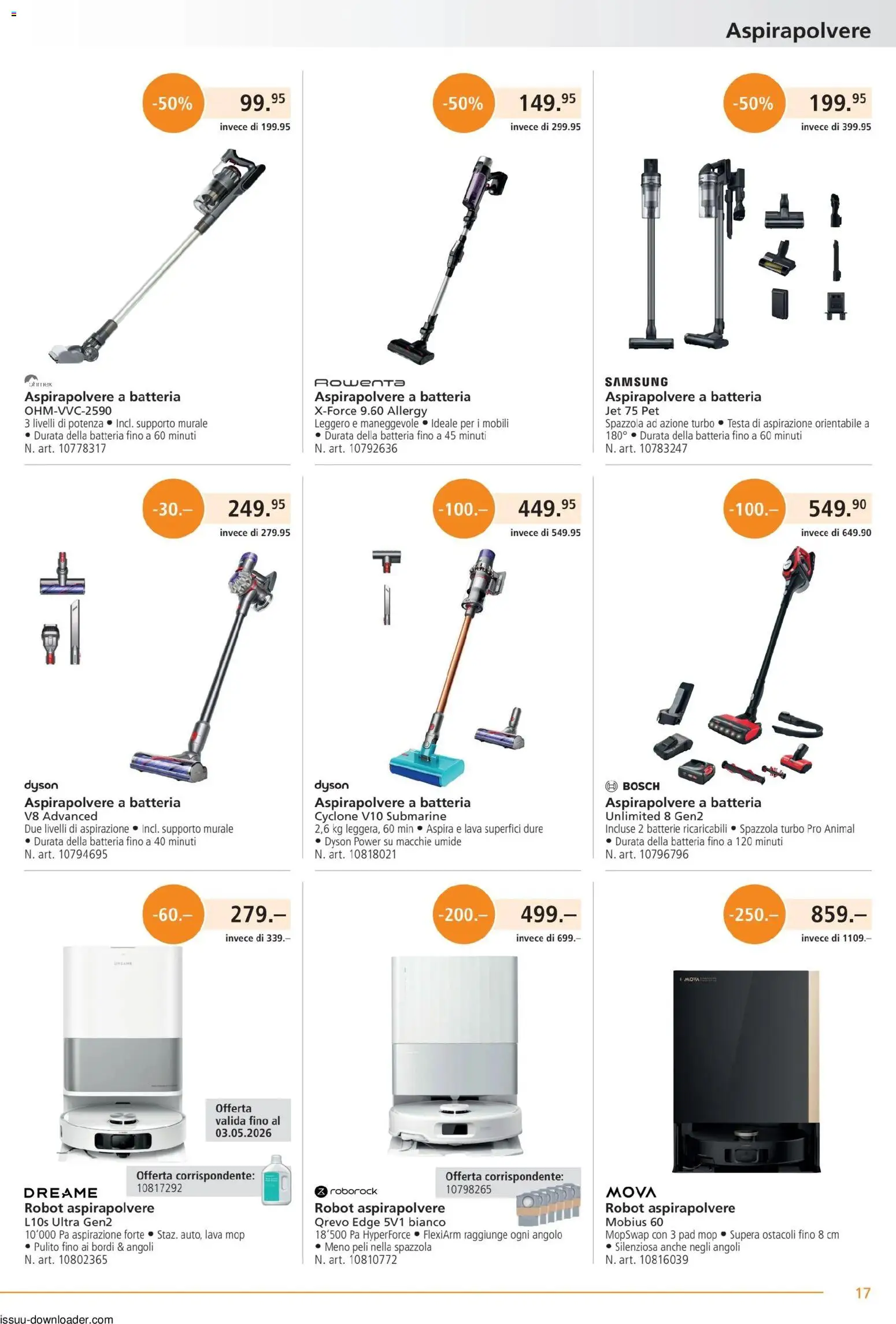 Fust aktionen IT – gültig ab 01.05.2026 | Seite: 17 | Produkte: Batterie, Samsung, Bosch, Dyson