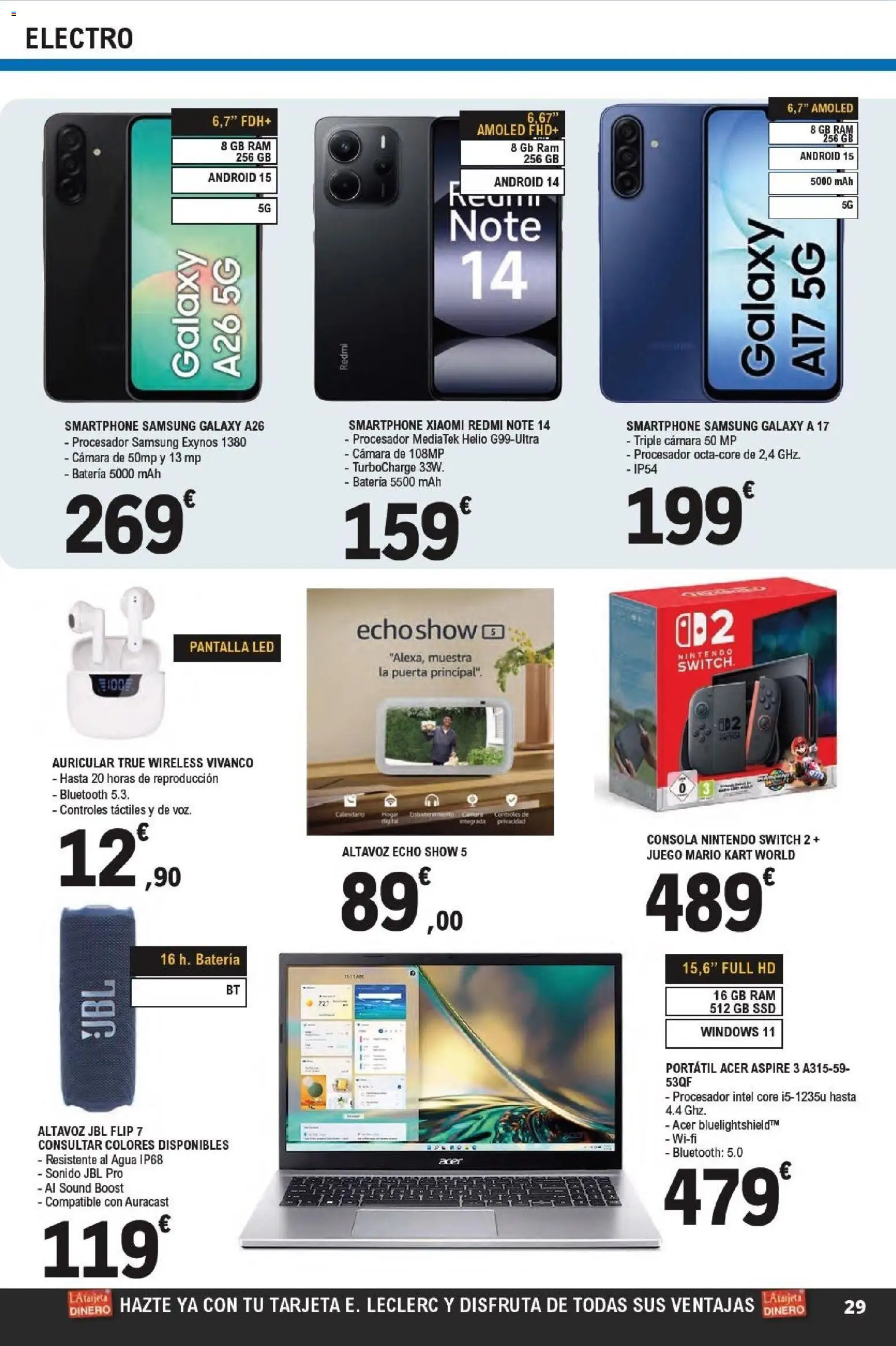 E.Leclerc folleto Super ofertas │ válido desde el 01.04.2026 | Página: 29 | Productos: Smartphone Samsung, Smartphone Xiaomi, Consola, Smartphone