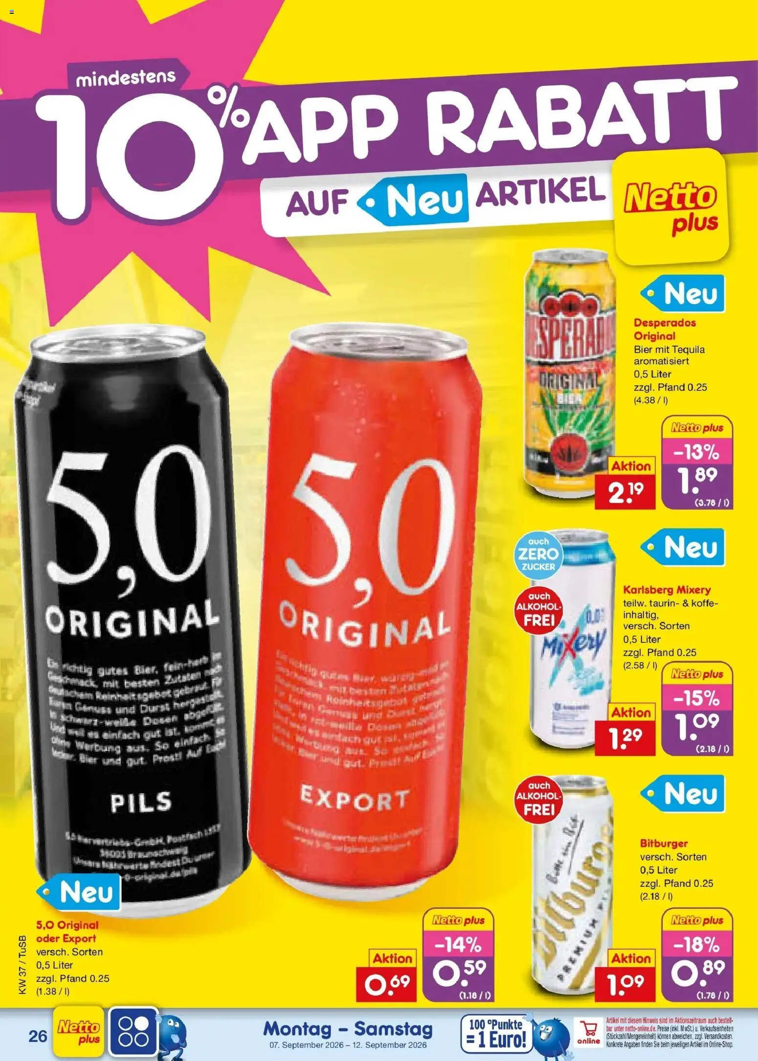 Netto Marken-Discount Prospekt Sindelfingen – gültig ab 07.09.2026 | Seite: 36 | Produkte: Alkohol, Zucker, Desperados, Mixery