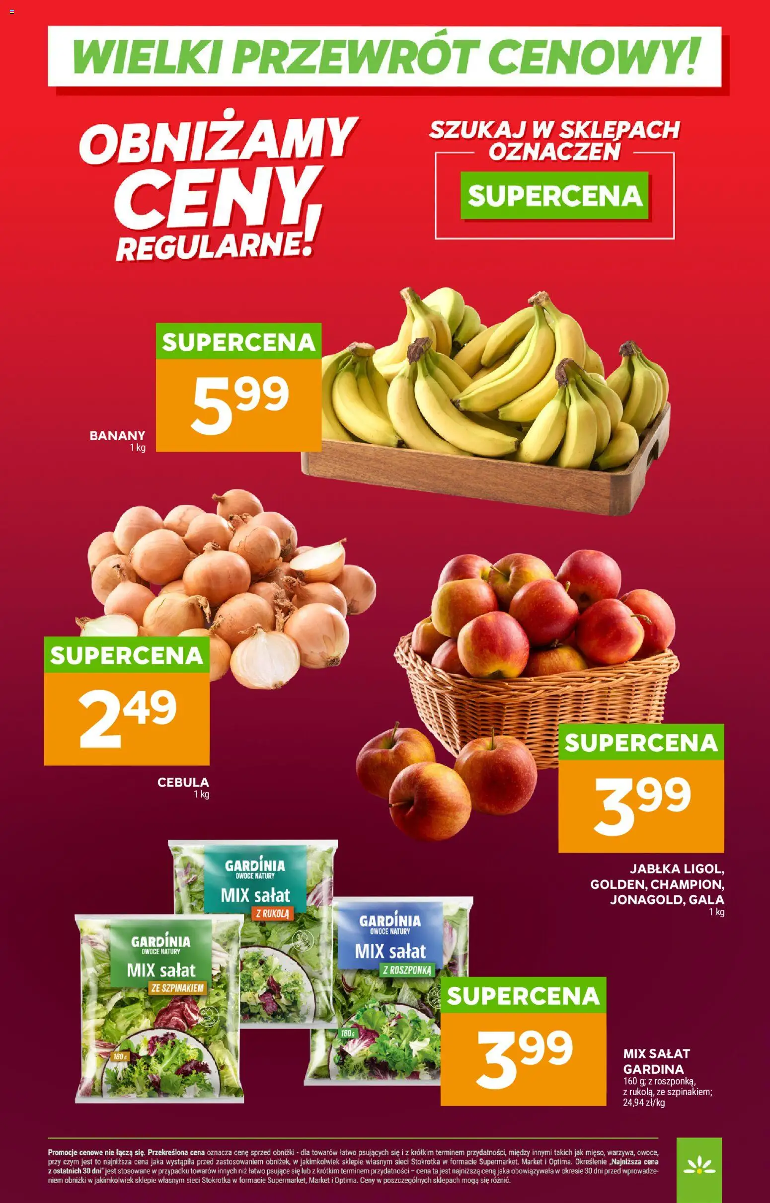Stokrotka gazetka - Wielki przewrót cenowy od 14.05.2026 | Strona: 2 | Produkty: Rukola, Roszponka, Banany, Owoce