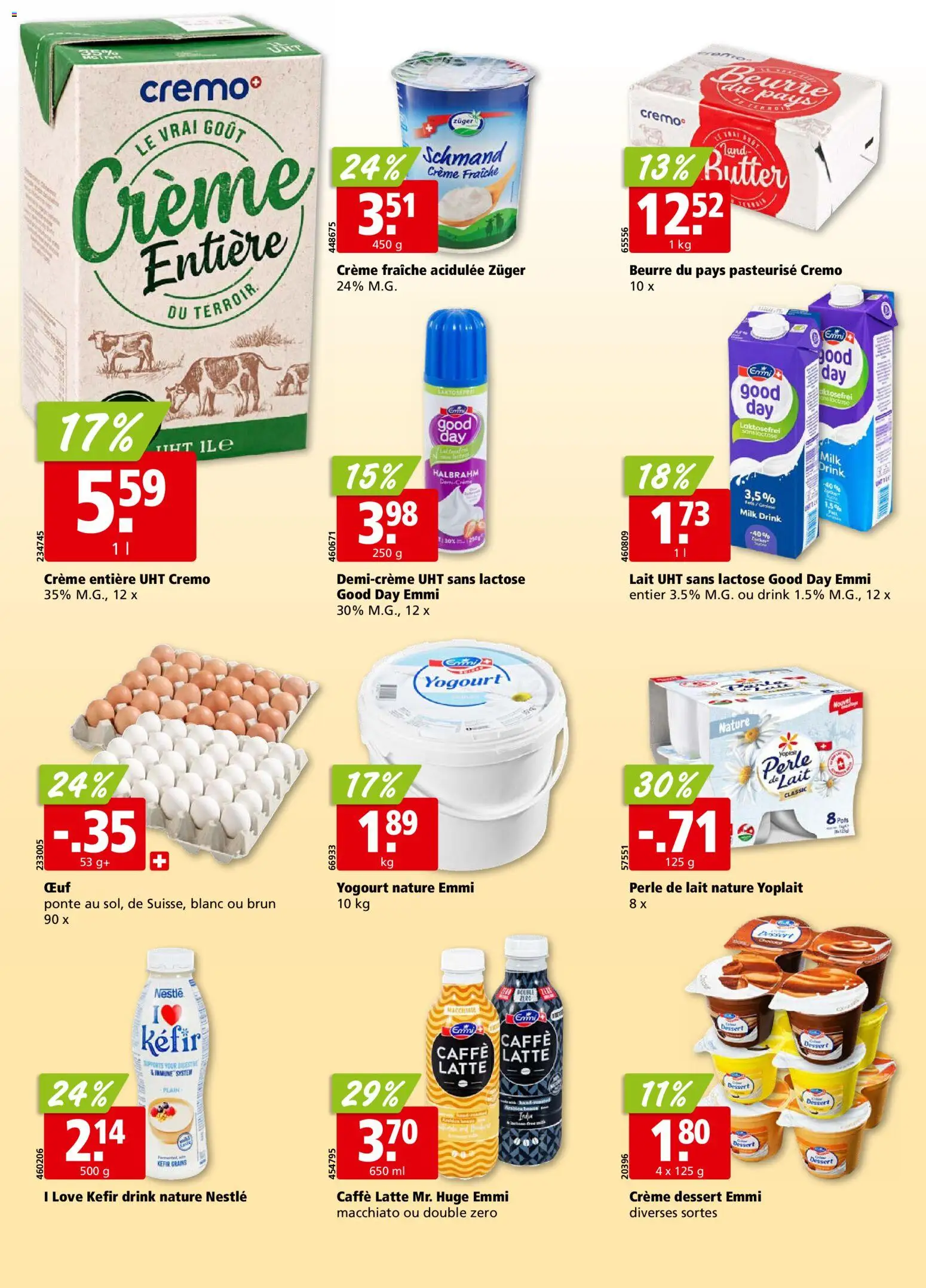 Aligro aktionen Chavannes, Matran, Genève, Sion – gültig ab 05.10.2026 | Seite: 14 | Produkte: Kefir, Butter, Creme