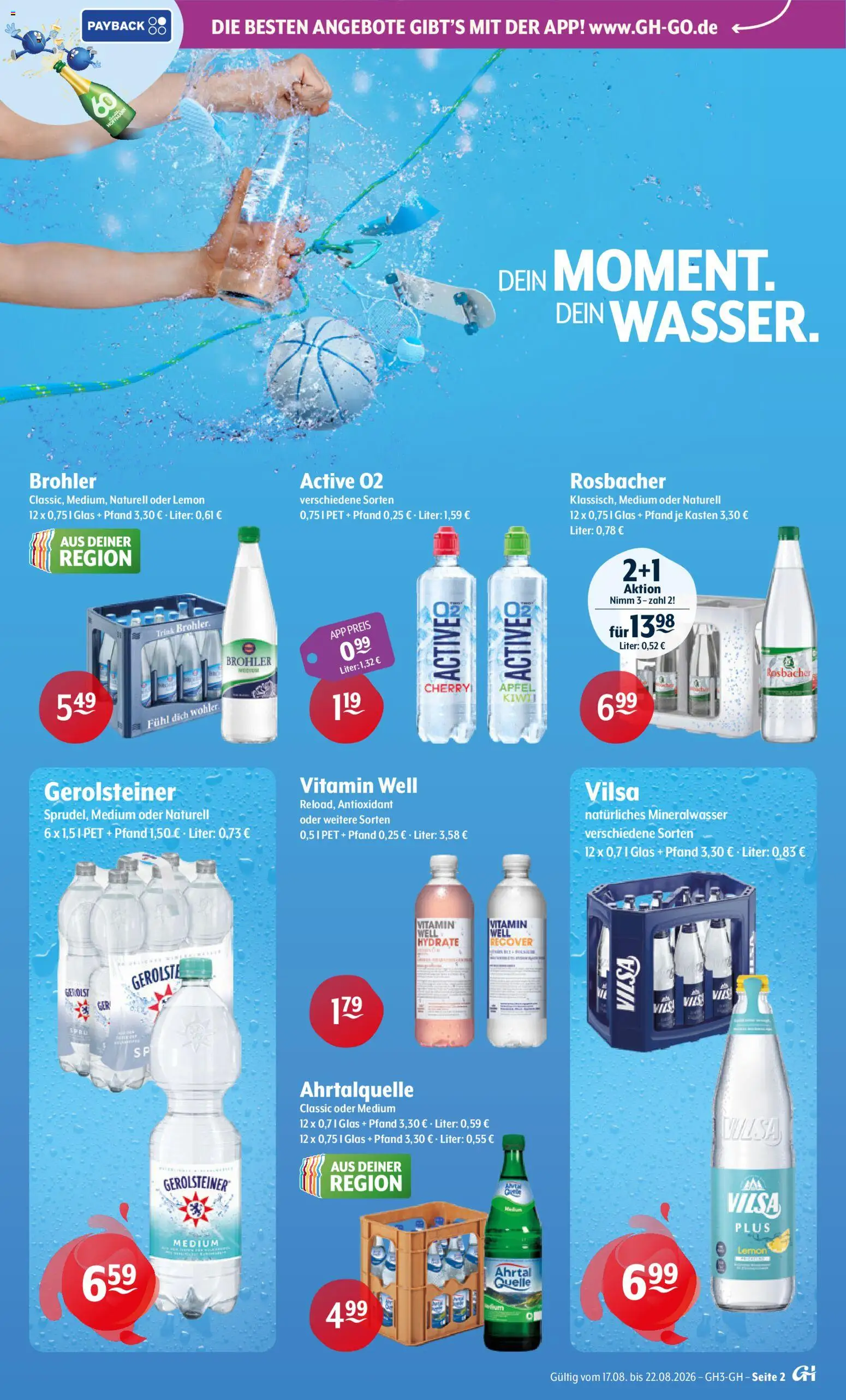 Trink und Spare Prospekt – gültig ab 17.08.2026 | Seite: 2 | Produkte: Äpfel, Mineralwasser, Gerolsteiner